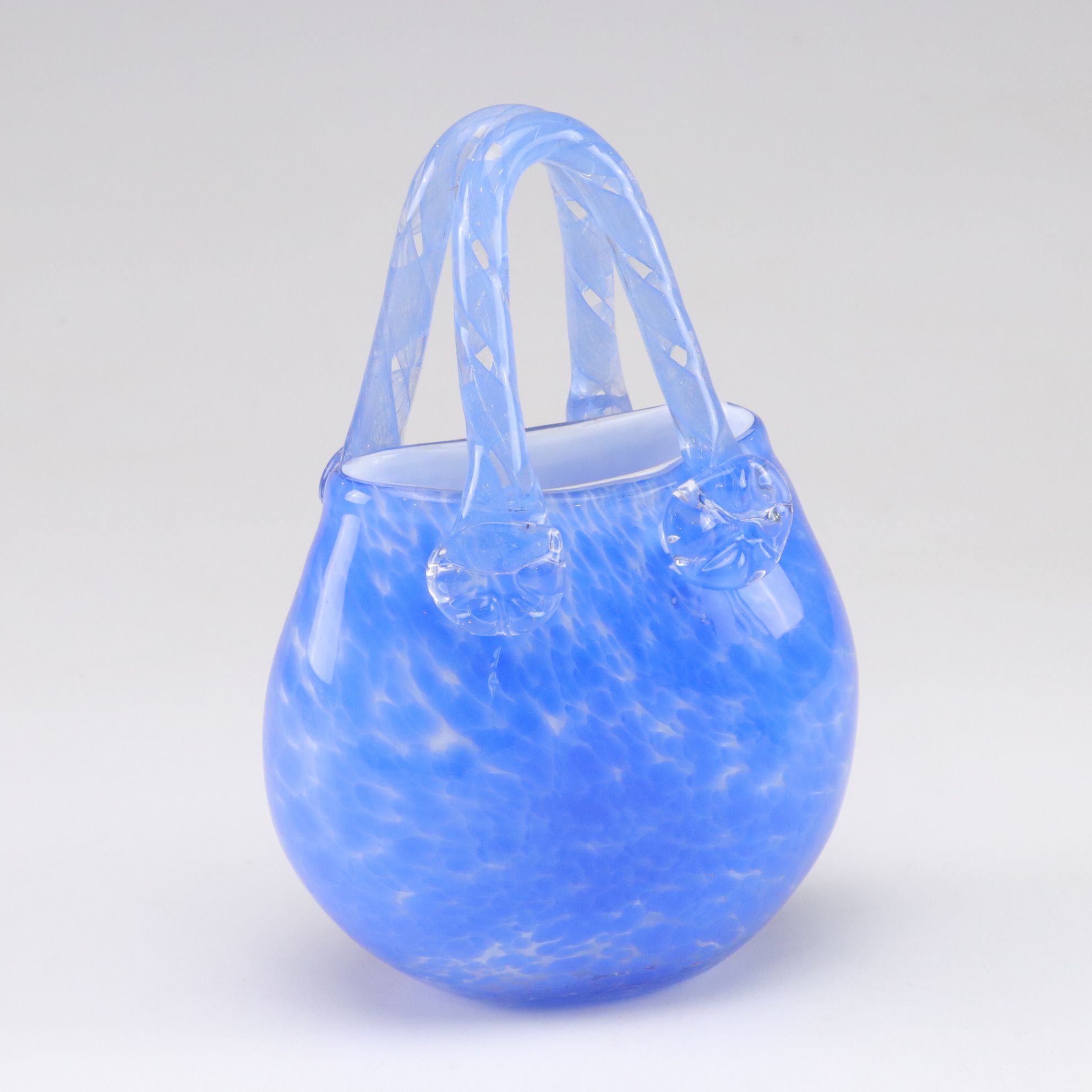 Three Blown Cased Glass Handbags