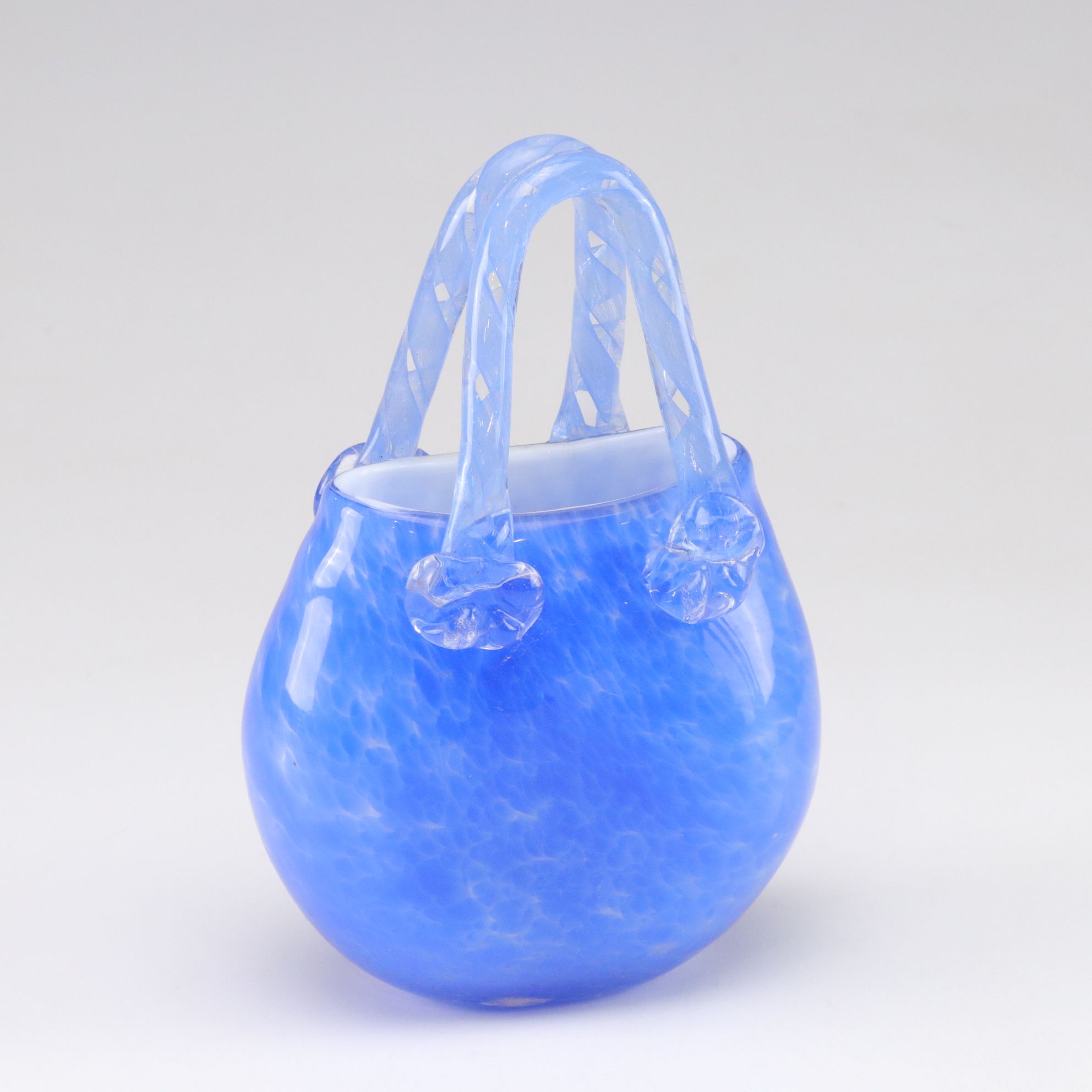 Three Blown Cased Glass Handbags
