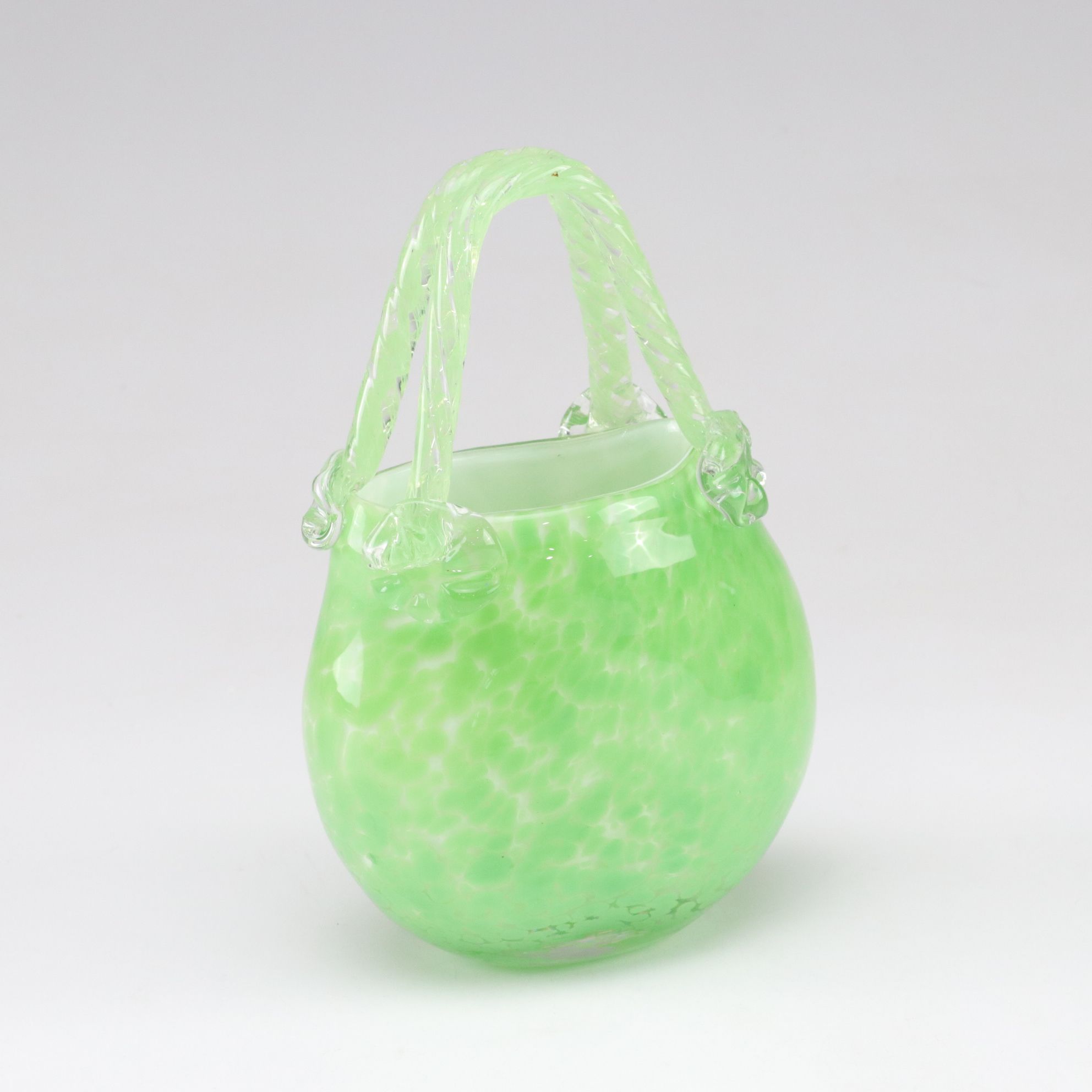 Three Blown Cased Glass Handbags