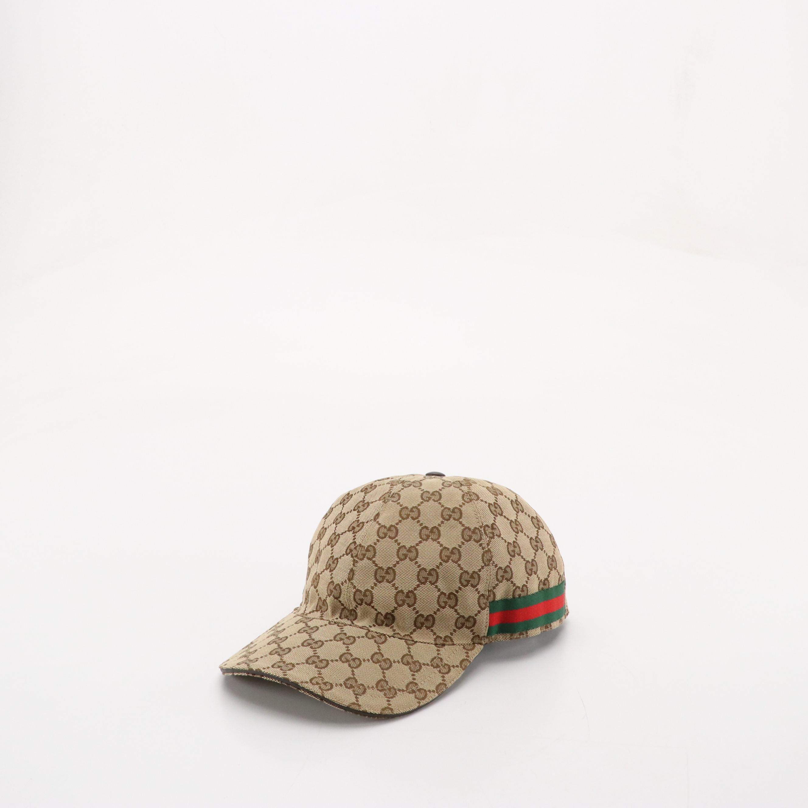Gucci Web Striped GG Canvas Baseball Cap in Box