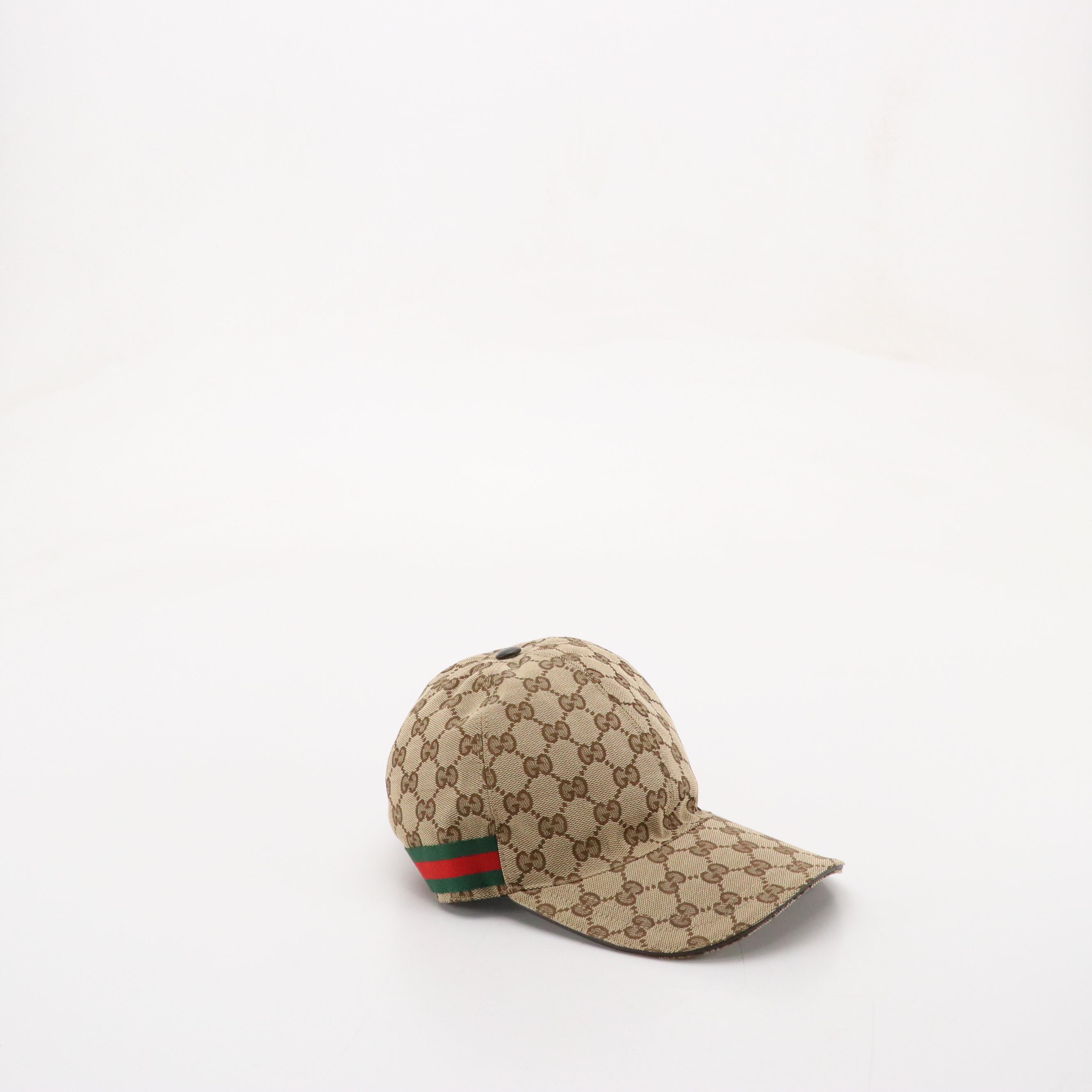Gucci Web Striped GG Canvas Baseball Cap in Box