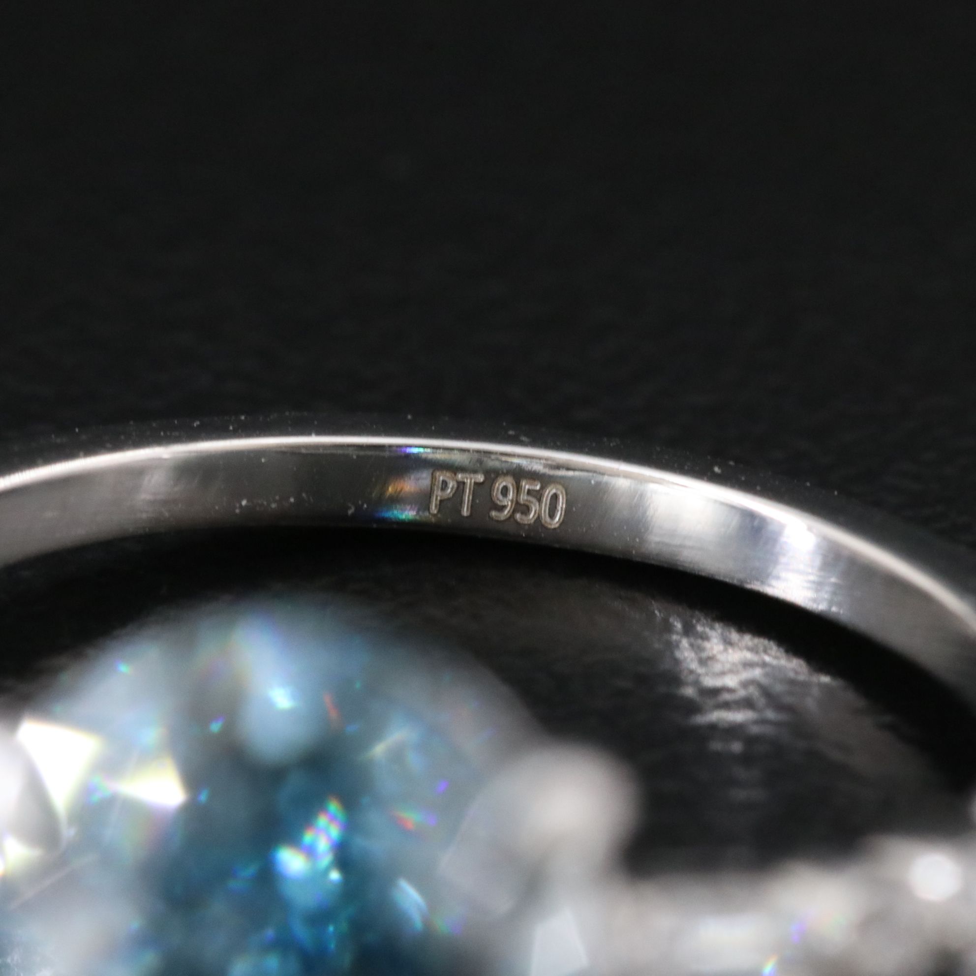 Platinum 4.58 CTW Lab Grown Diamond Ring with Fancy Blue Center and IGI Report