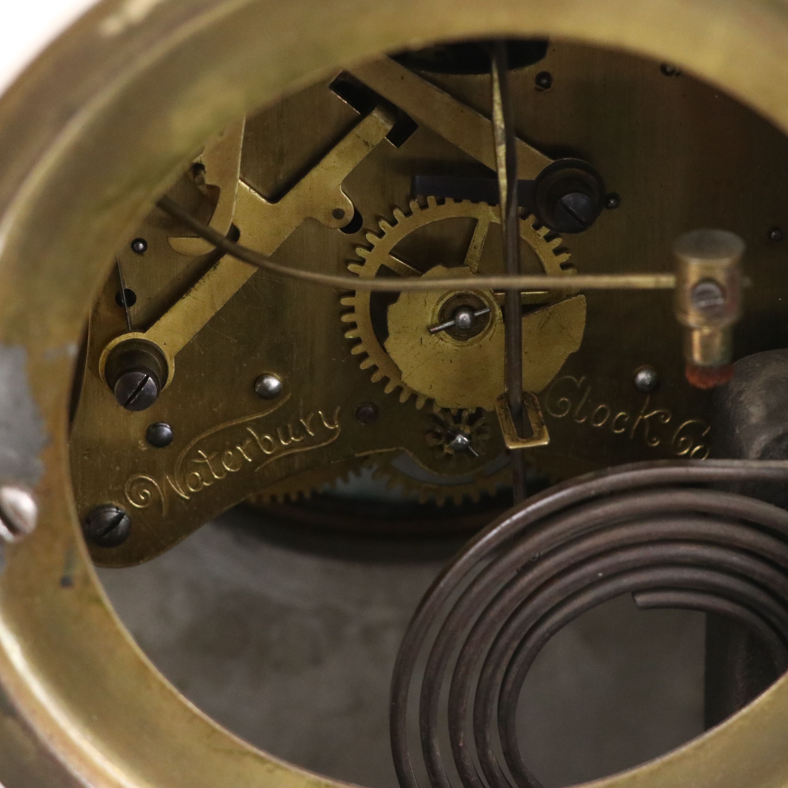 Waterbury Floral Porcelain Parlor Mantel Clock, Late 19th/ Early 20th Century
