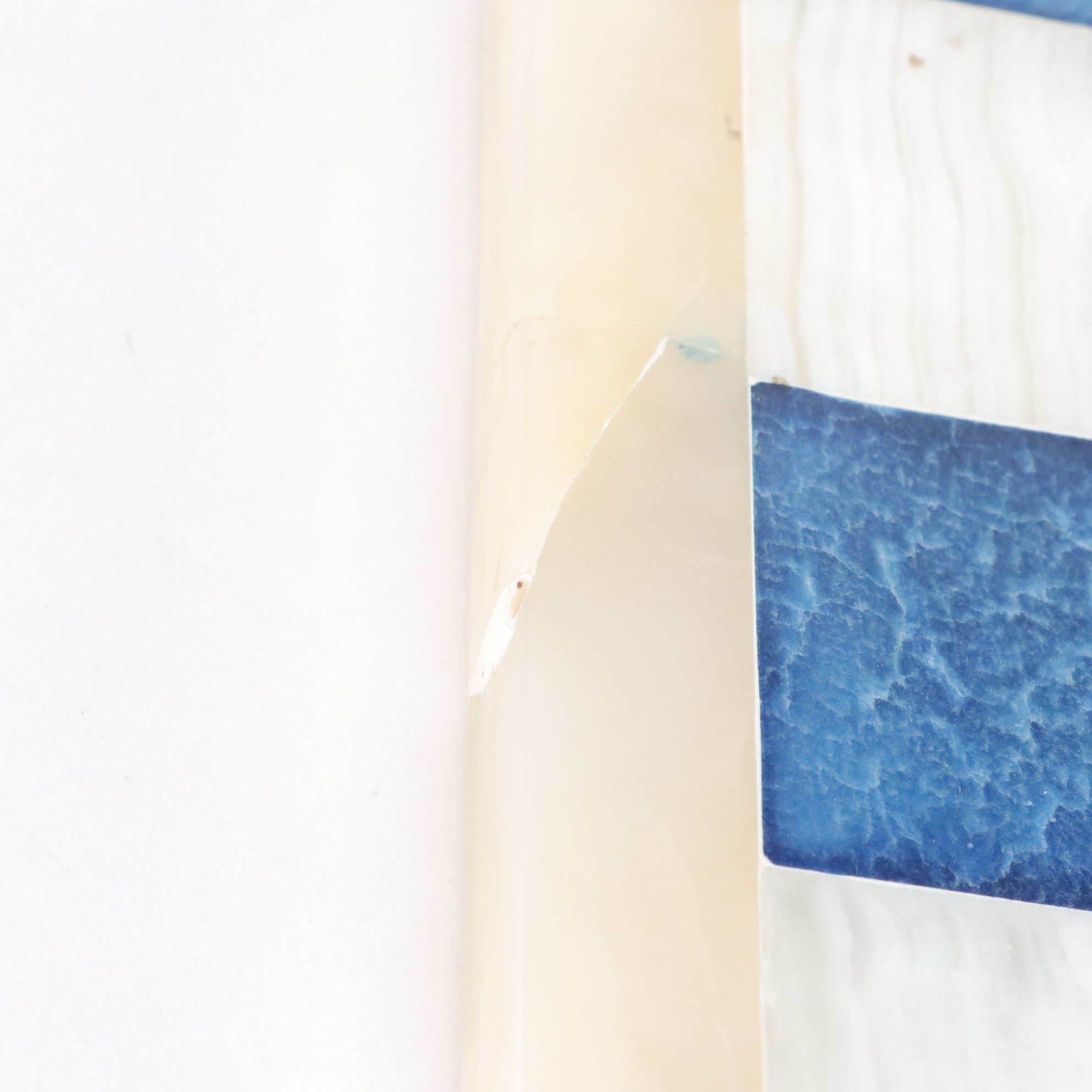 Italian Alabaster Blue and White Chess Board