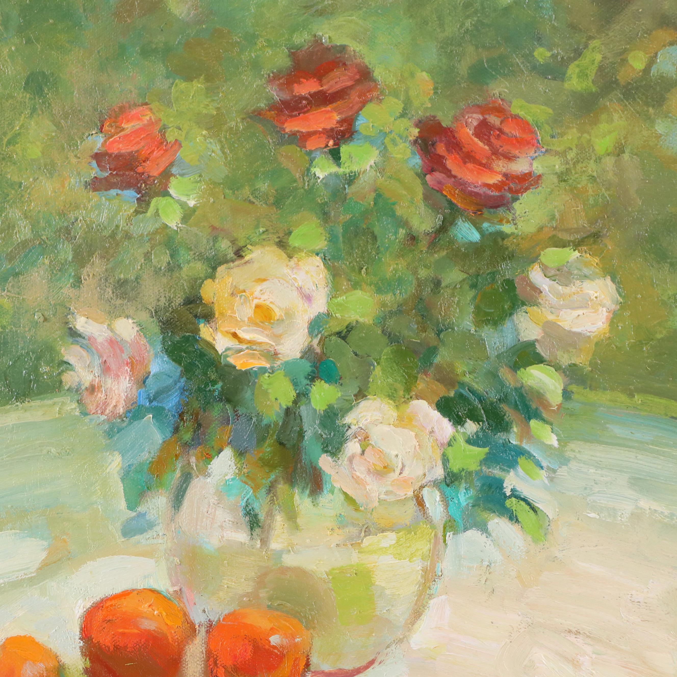 Sally Rosenbaum Still Life Oil Painting, 21st Century