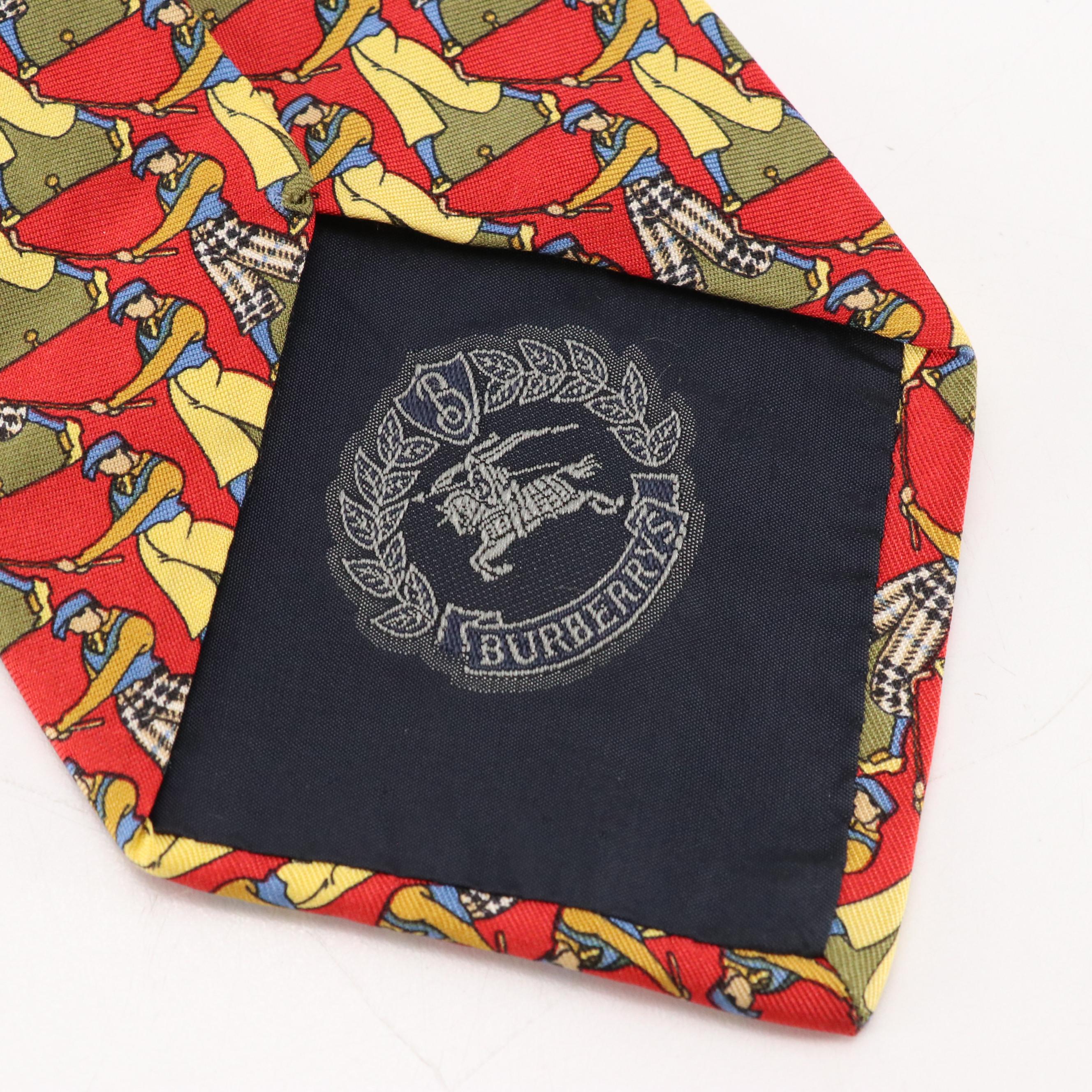 Burberrys Golfer Print Tall Necktie in Silk Twill