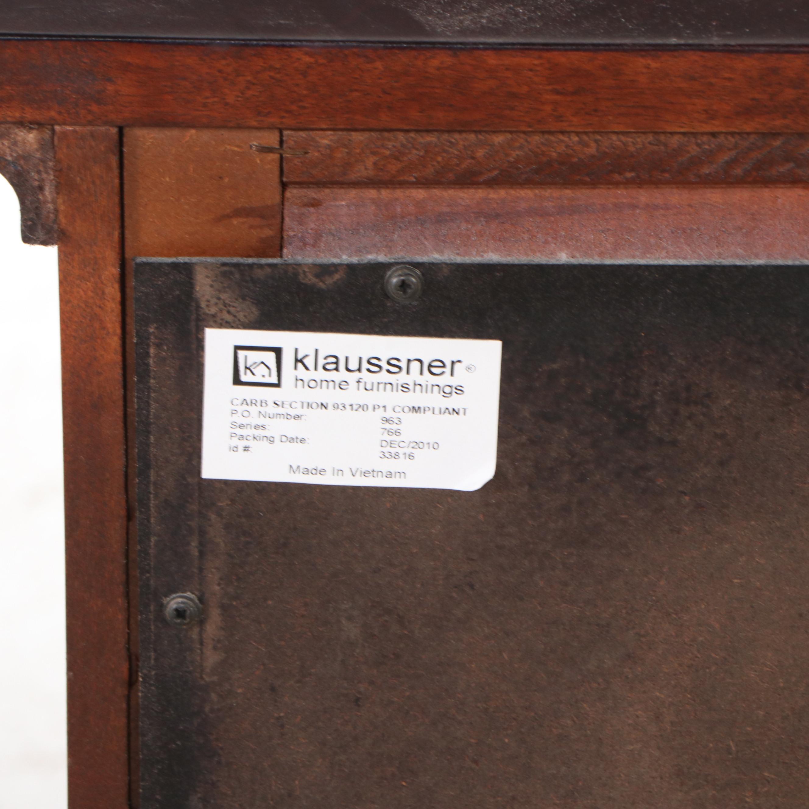 Klaussner Mahogany Finished Queen Size Bed Frame and Nightstand