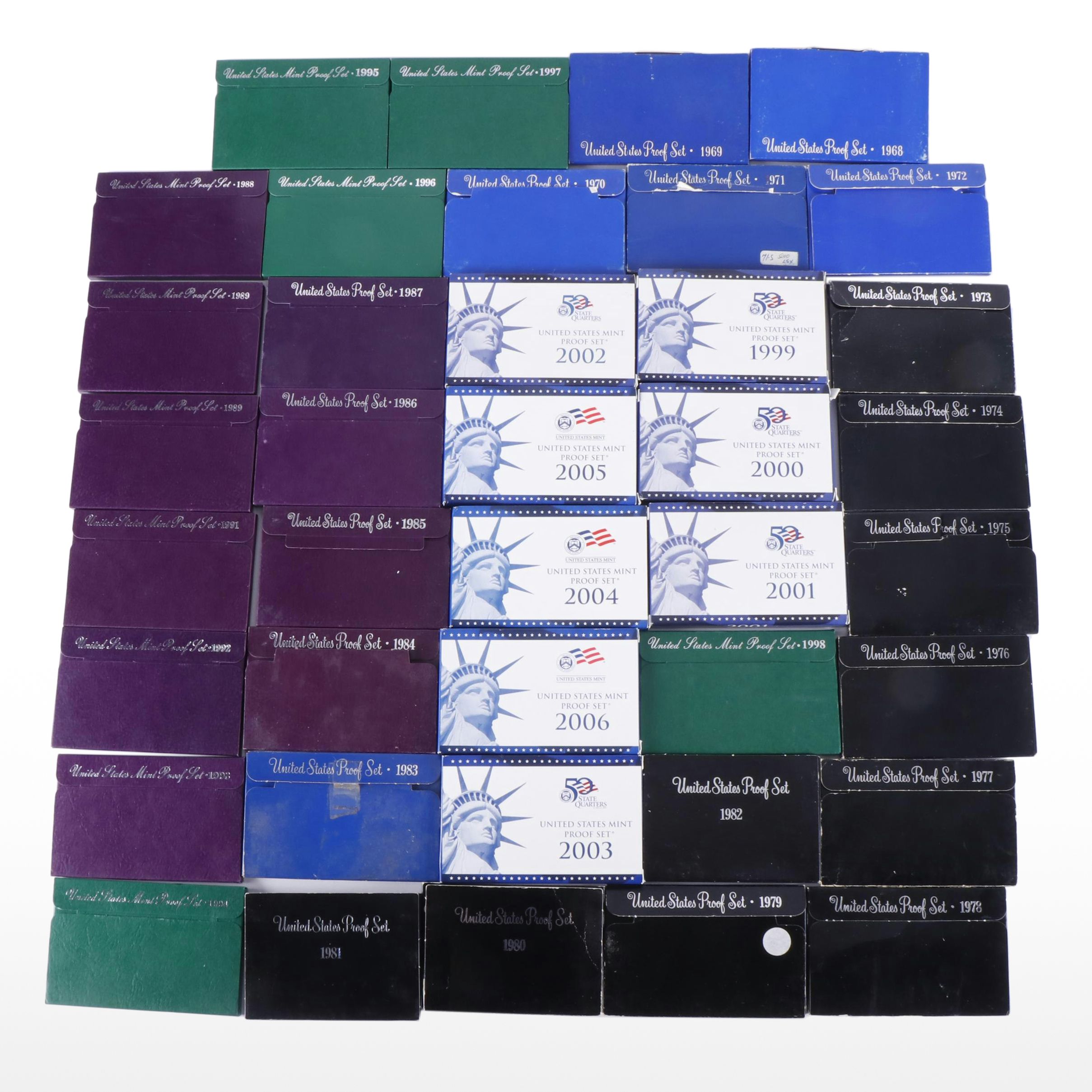 Thirty-Nine Different  United States Modern Proof Sets