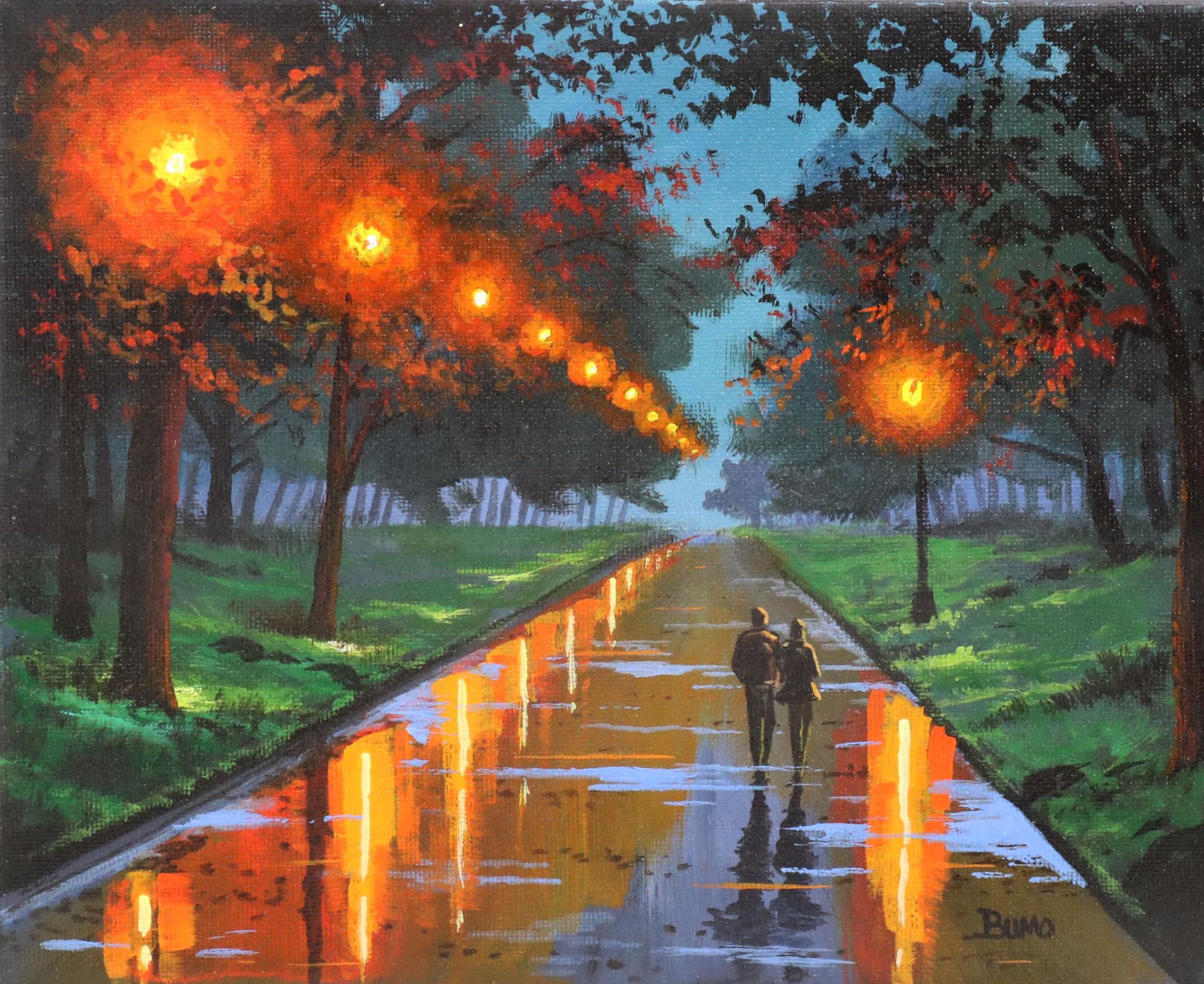 Doug "Bumo" Johnpeer Sunset Landscape Oil Painting, 2025