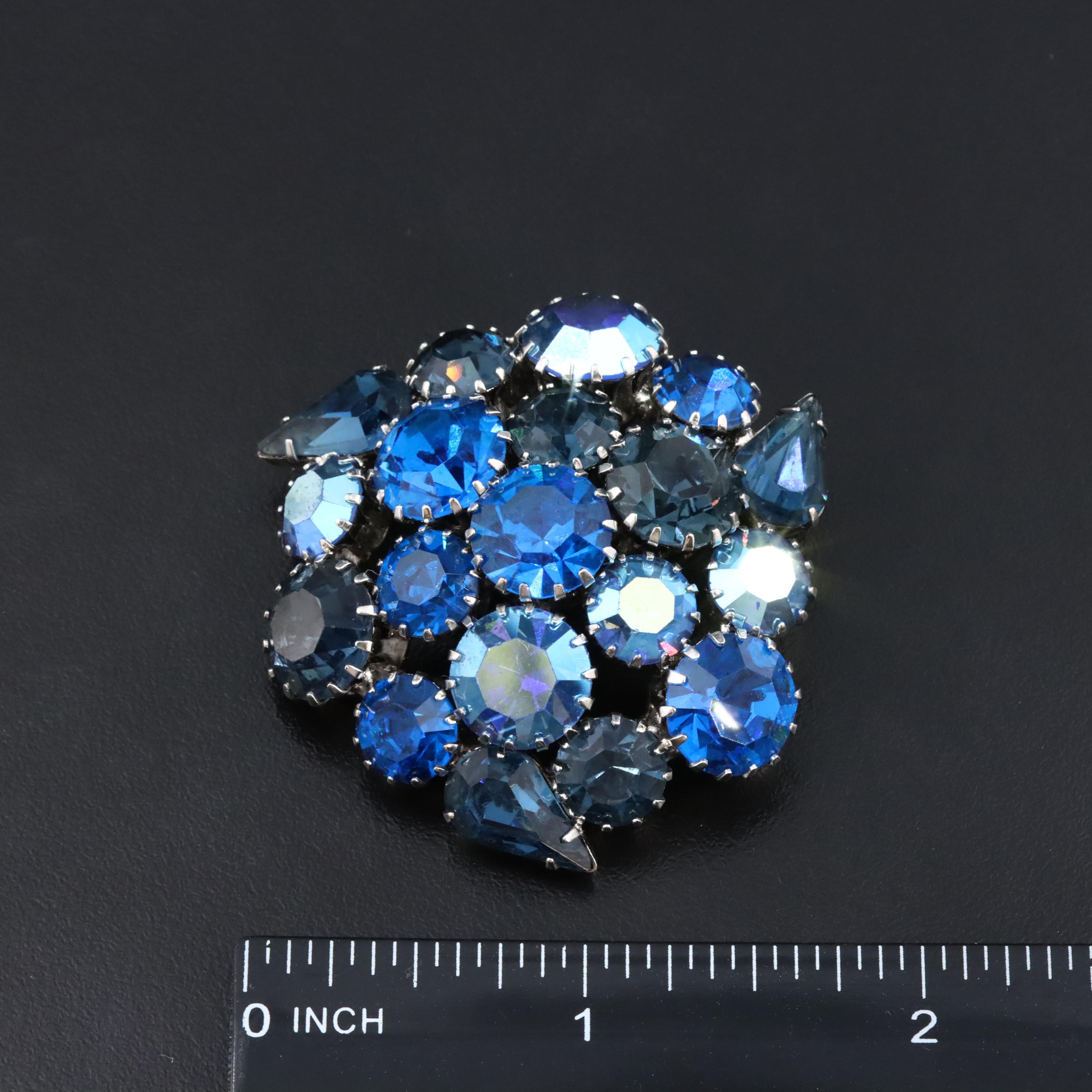 Vintage Rhinestone Brooch and Earring Set