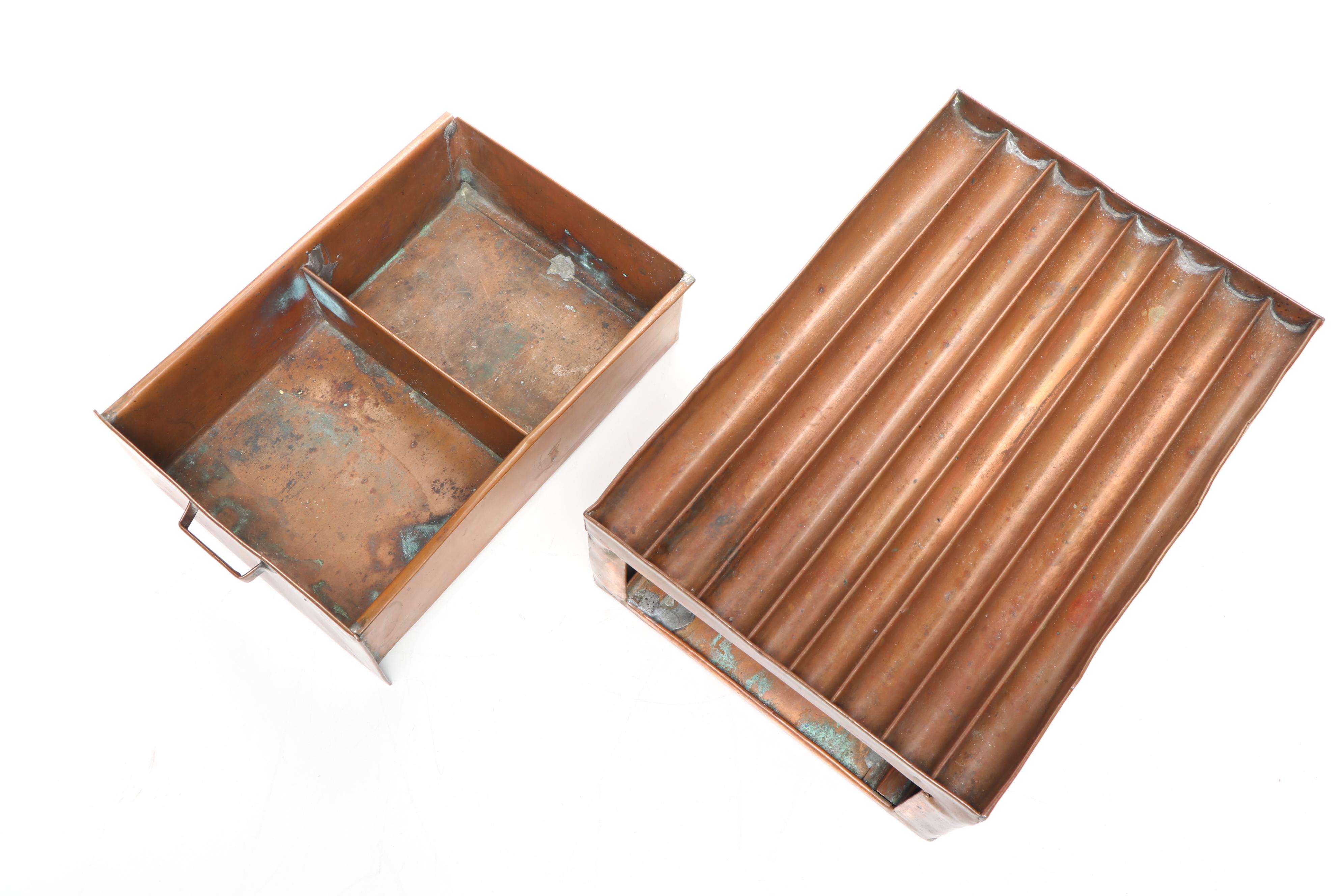 Handmade Copper Box with Sectioned Lid