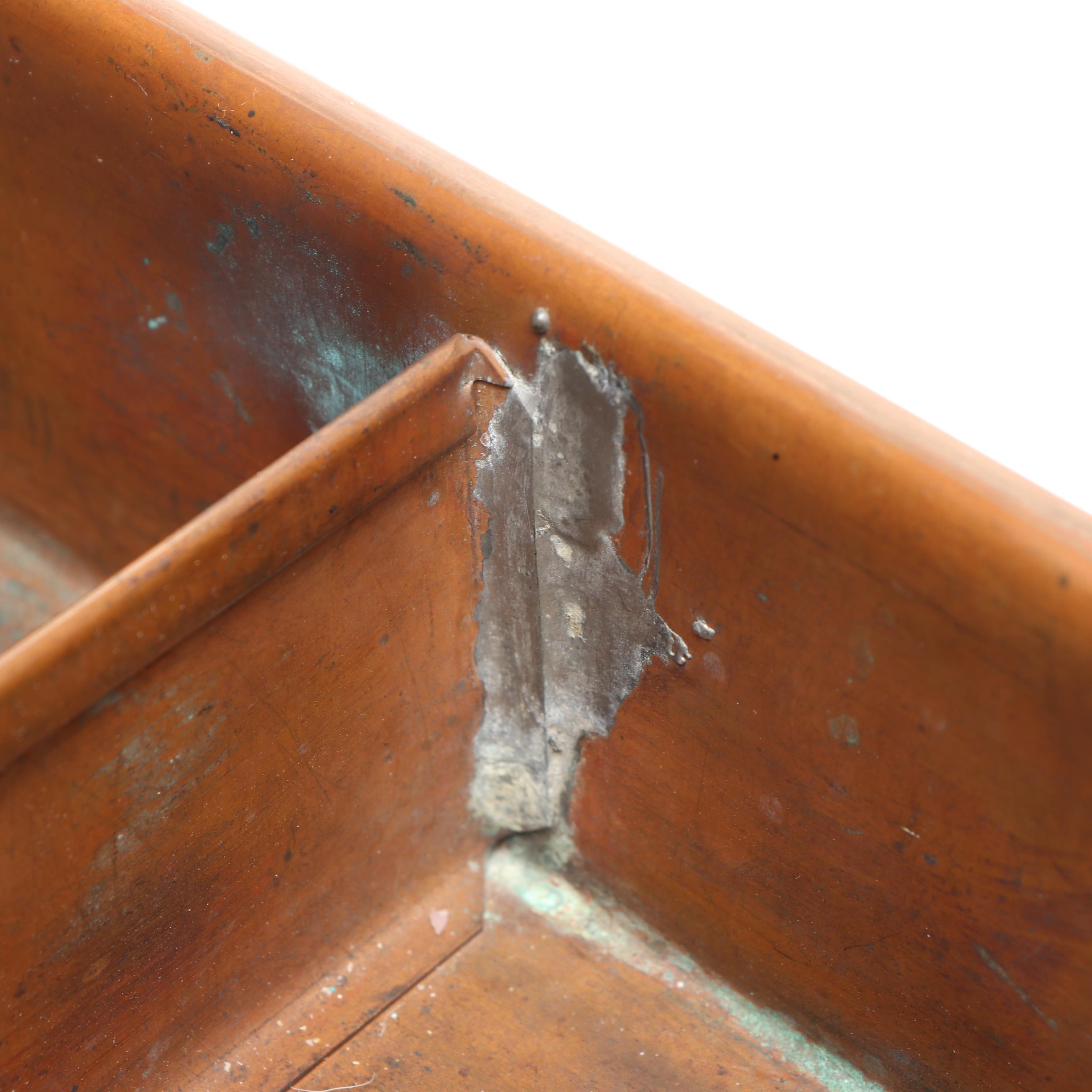 Handmade Copper Box with Sectioned Lid