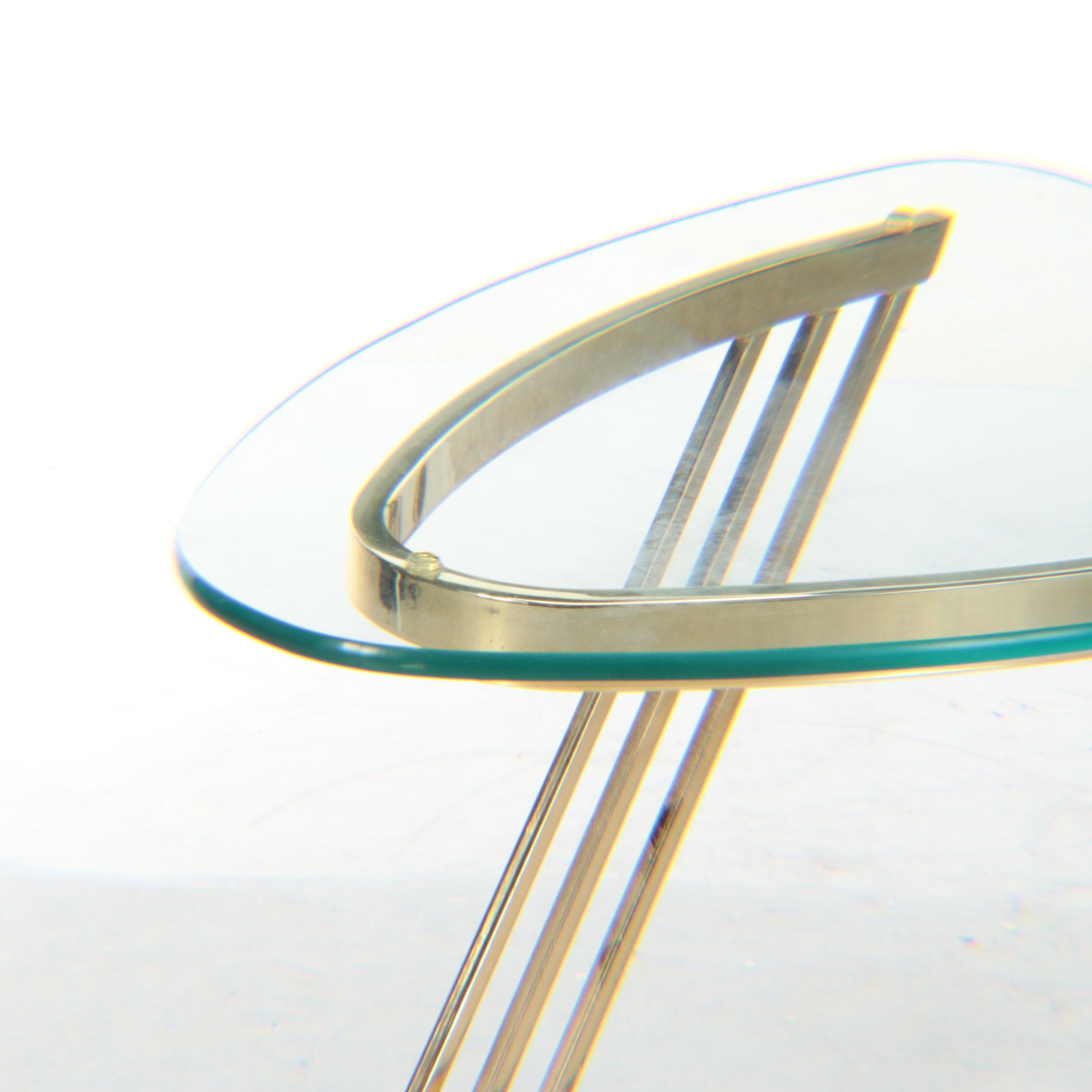 Art Deco Style Lacquered Brass Side Table