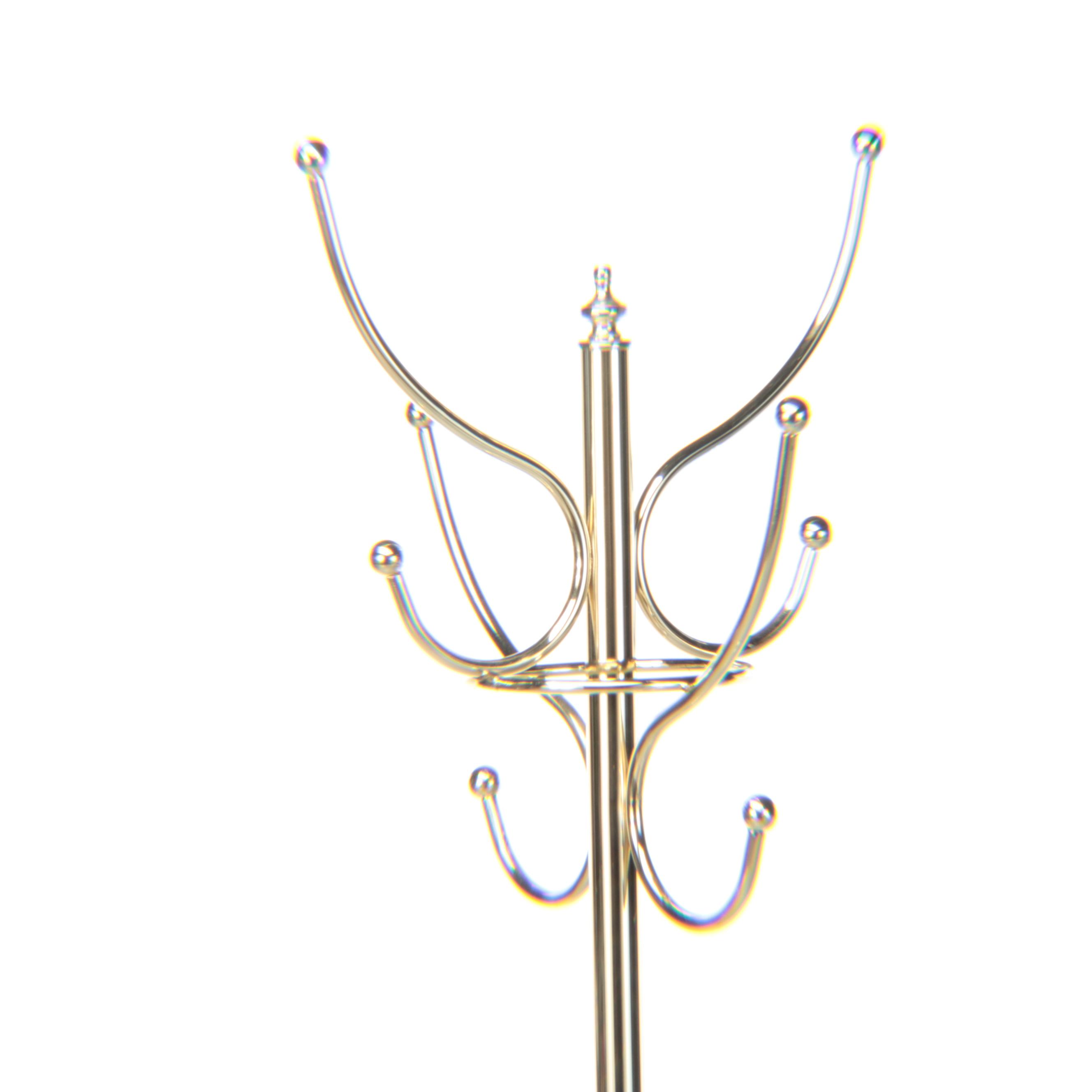 Lacquered Brass Coat and Hat Stand
