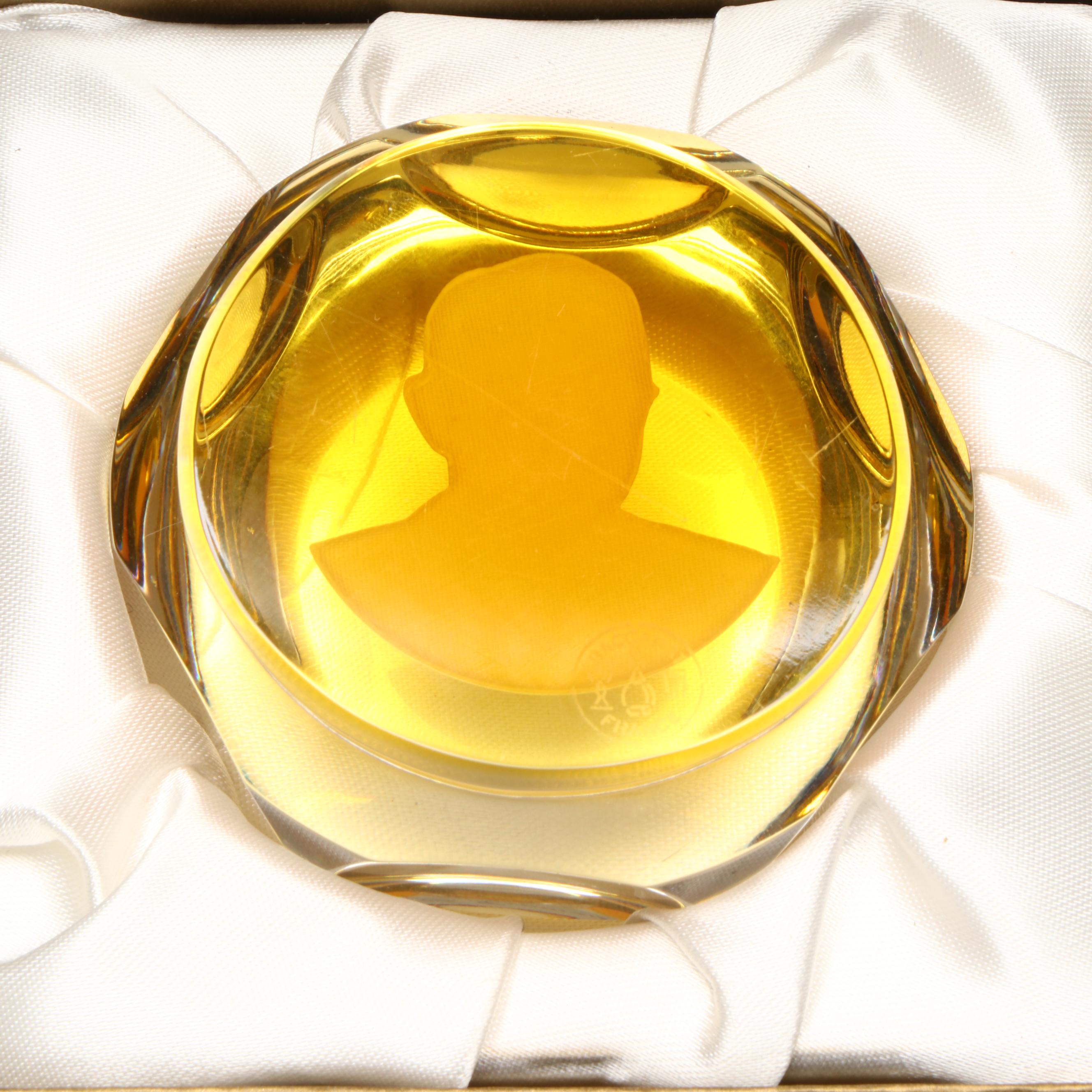 Baccarat Limited Edition Harry S. Truman Cameo Sulphide Crystal Paperweight