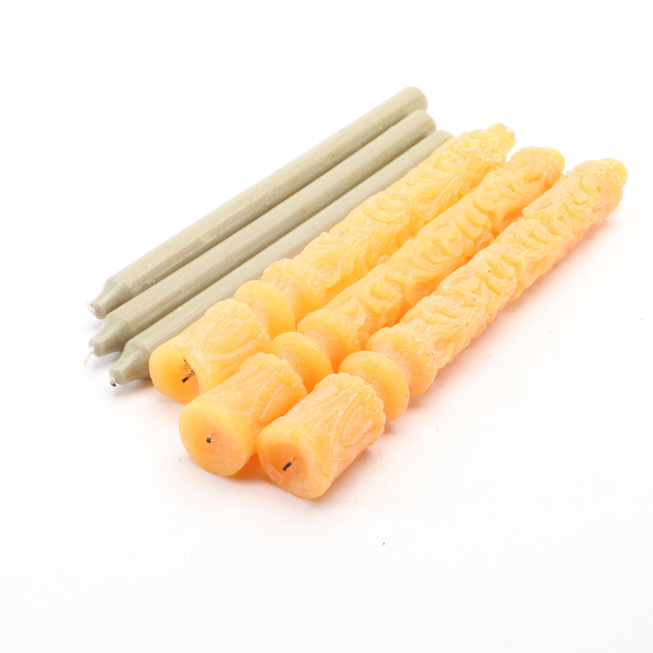 Craftsman Collection Hand-Crafted Copper Candlesticks with Assorted Candles