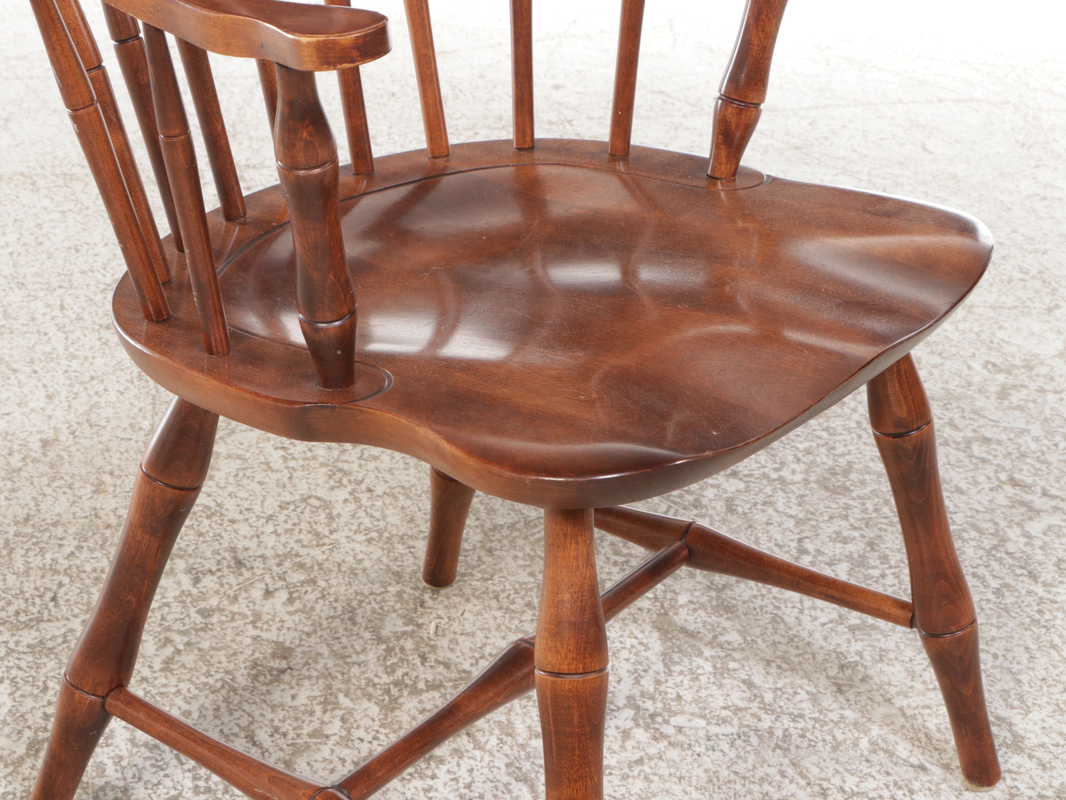 Eight Nichols & Stone Spindle-Back Windsor Chairs, Late 20th Century