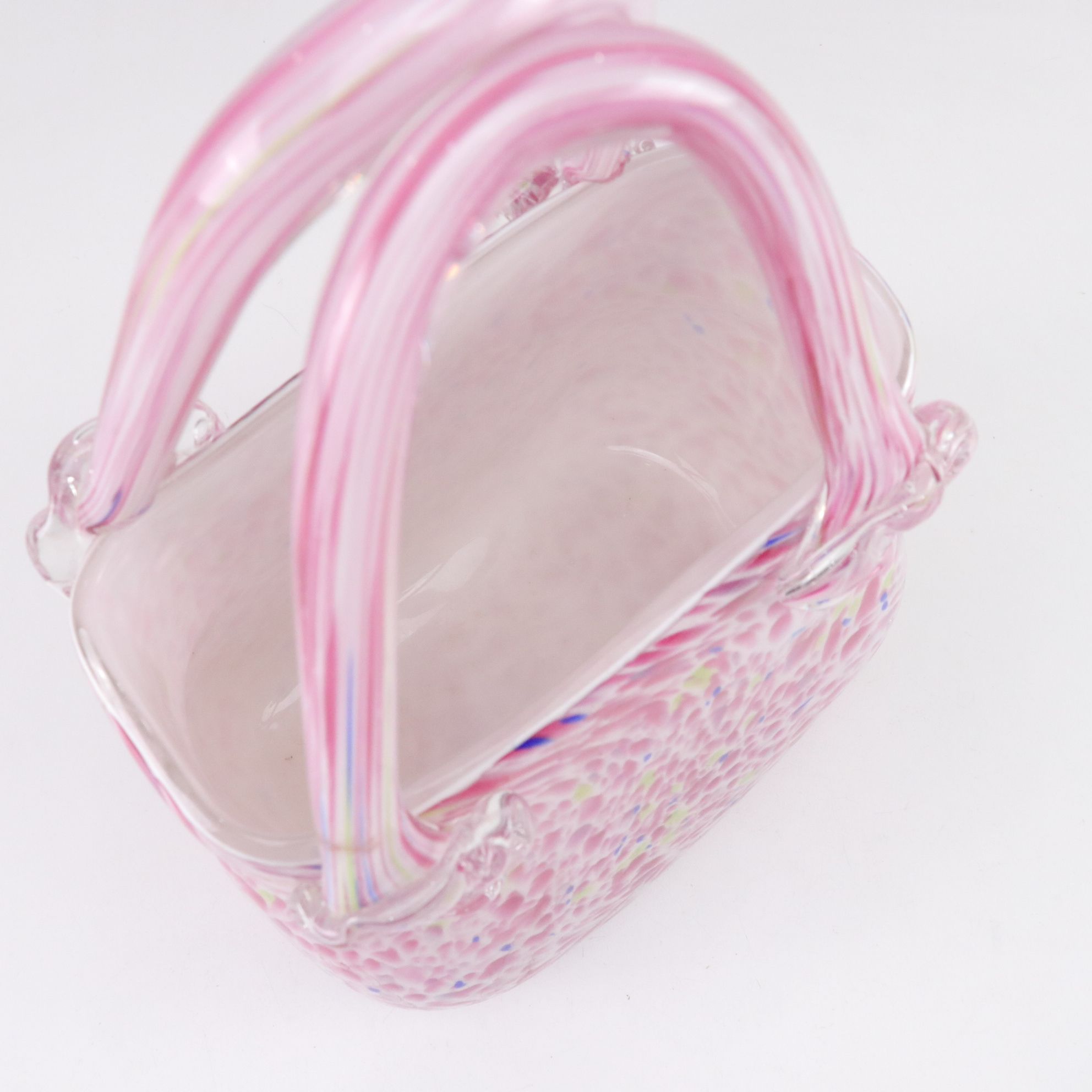 Murano Style Pink Confetti Purse Vase with More Hand-Blown Art Glass Handbags
