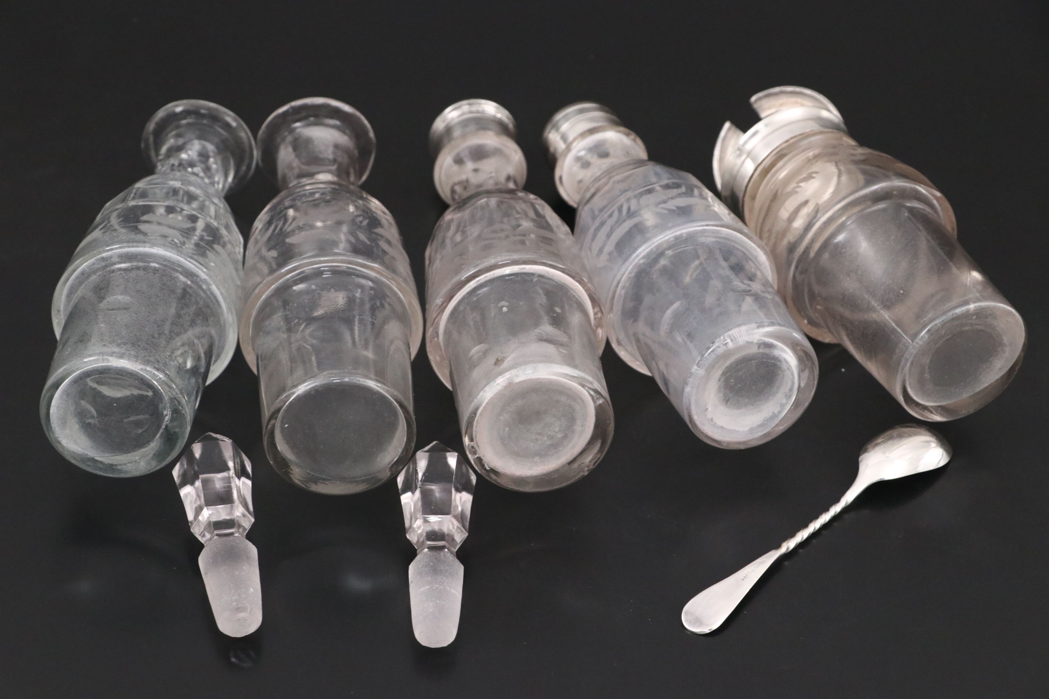 Aesthetic Movement Silver Plate and Glass Cruet Set, Late 19th Century