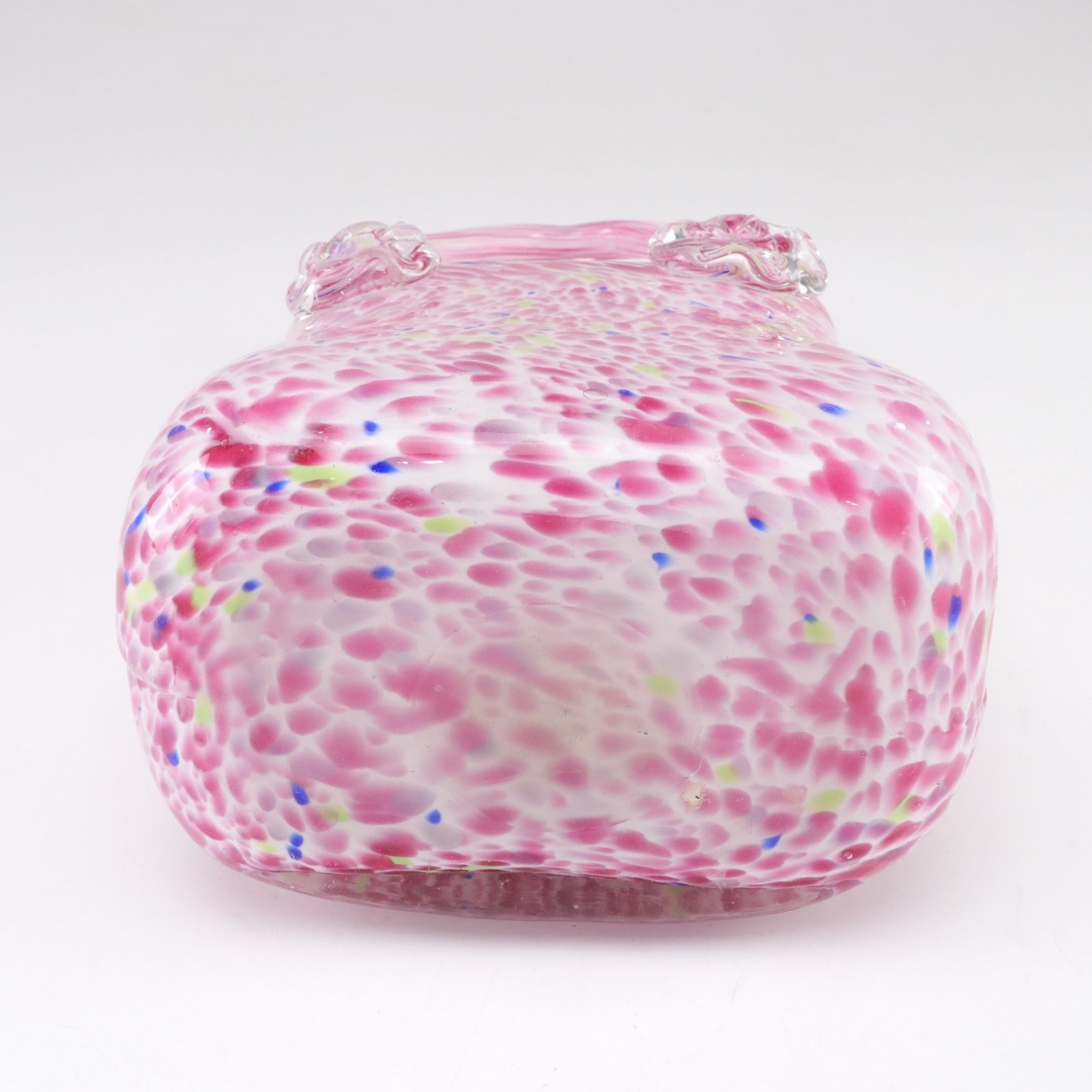 Murano Style Pink Confetti Purse Vase with More Hand-Blown Art Glass Handbags