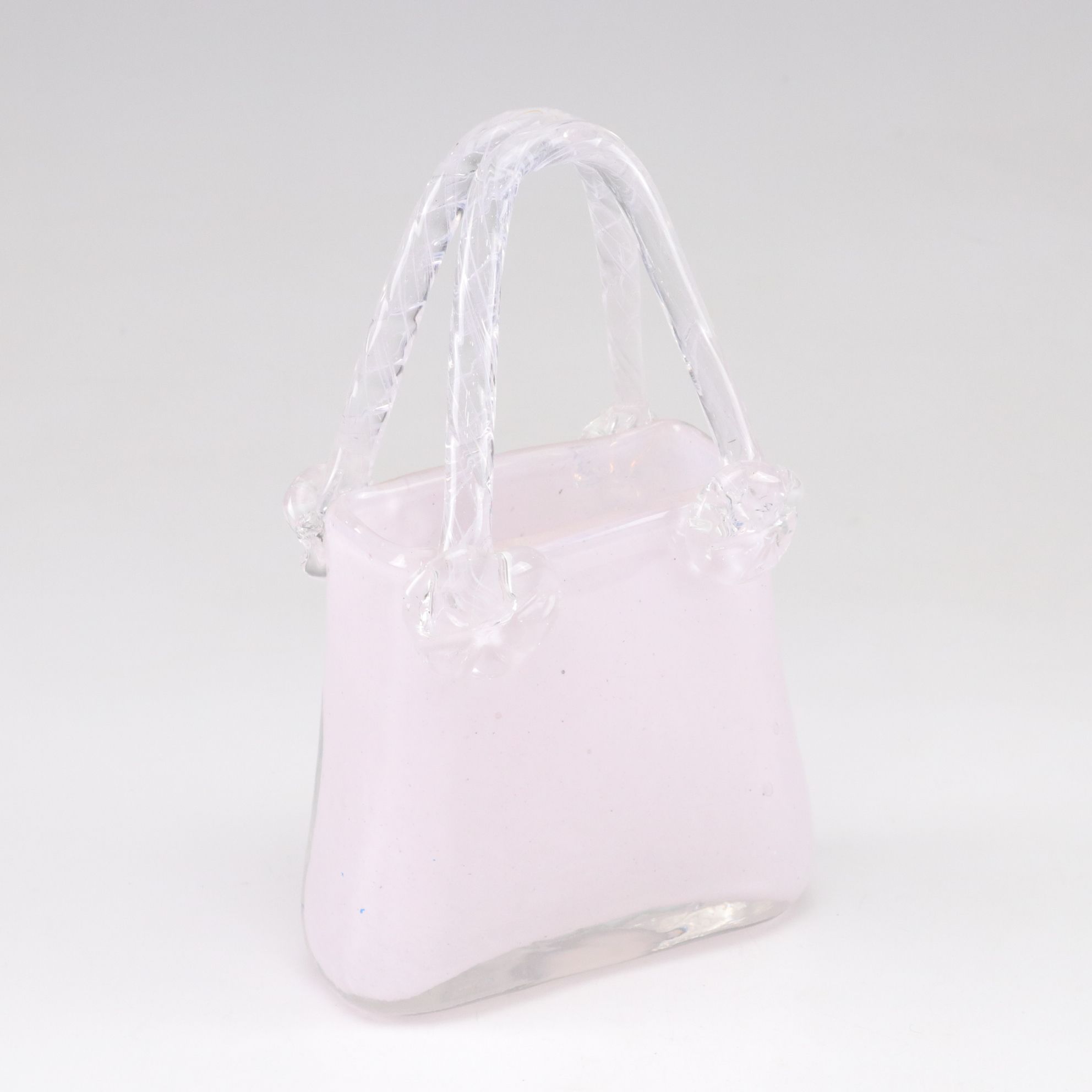Murano Style Pink Confetti Purse Vase with More Hand-Blown Art Glass Handbags