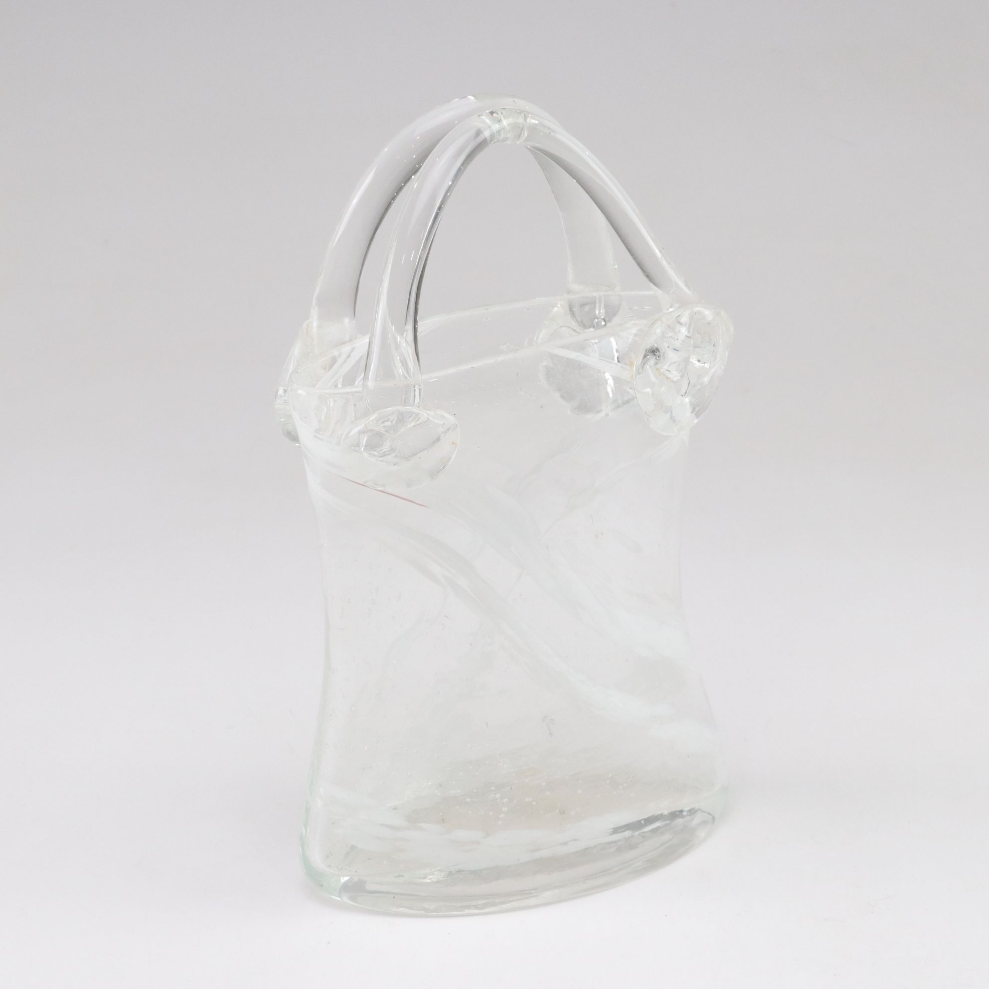 Murano Style Pink Confetti Purse Vase with More Hand-Blown Art Glass Handbags