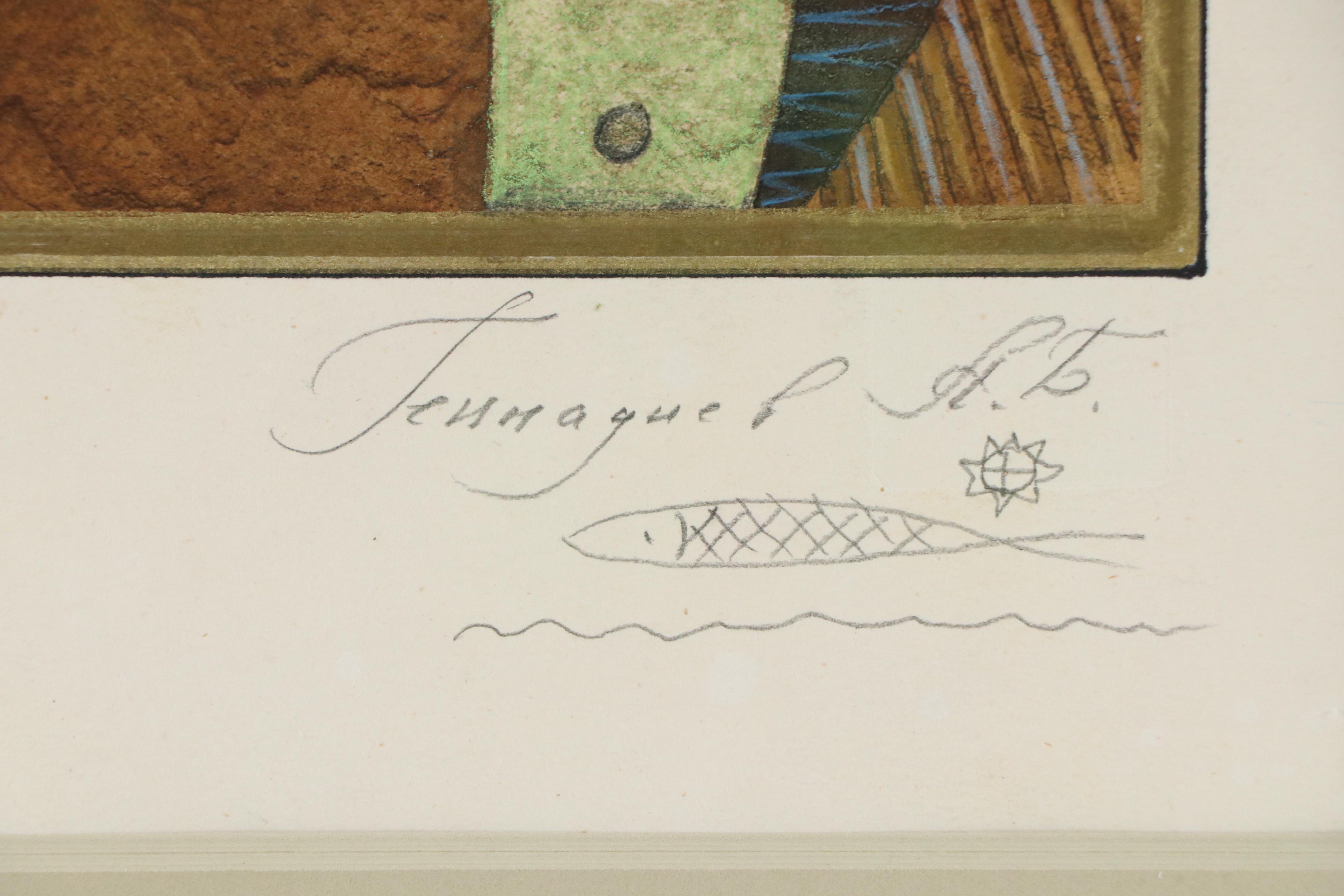 Andrei Gennadiev Hand-Colored Aquatint Etching "On the banks of the Neva"