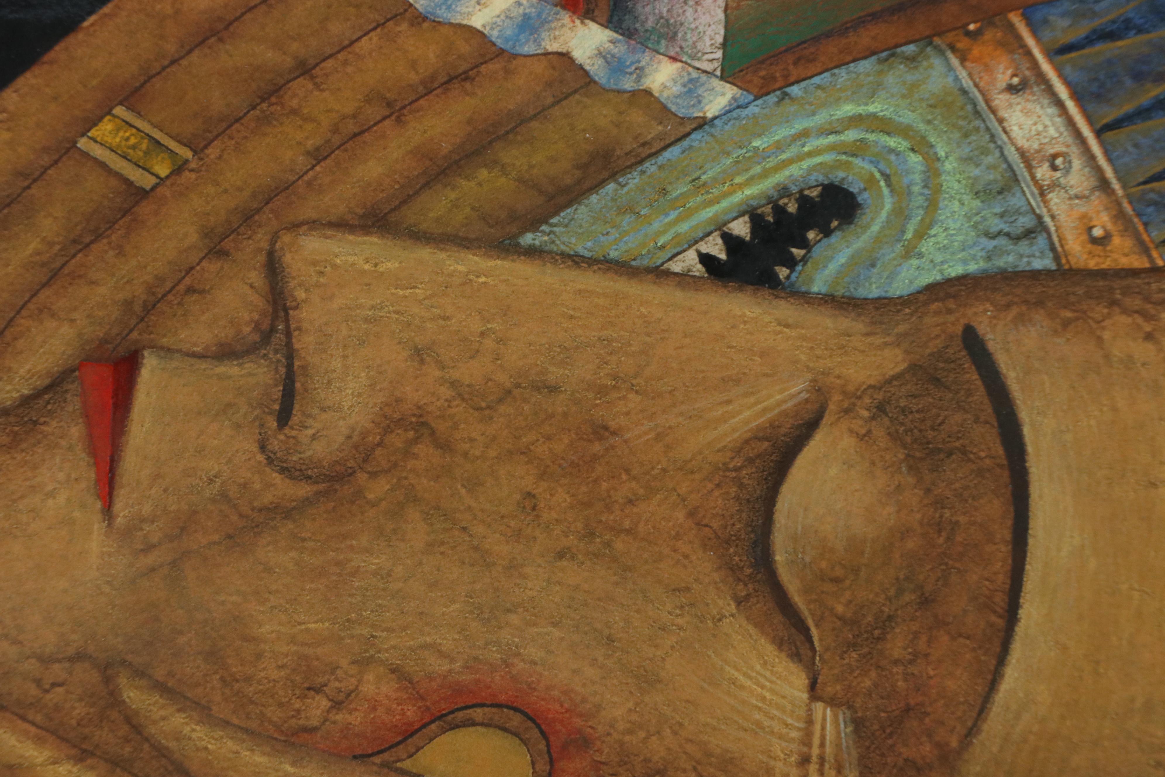 Andrei Gennadiev Hand-Colored Aquatint Etching "On the banks of the Neva"