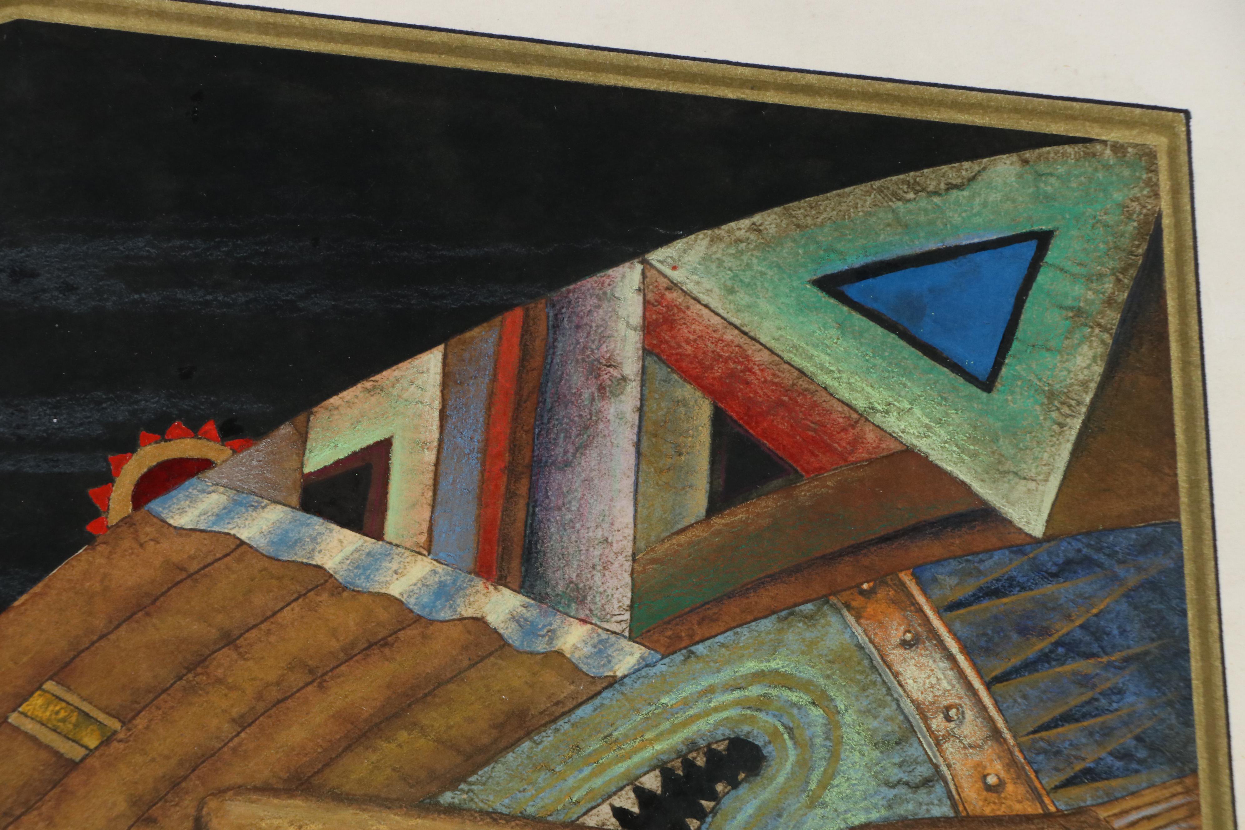 Andrei Gennadiev Hand-Colored Aquatint Etching "On the banks of the Neva"