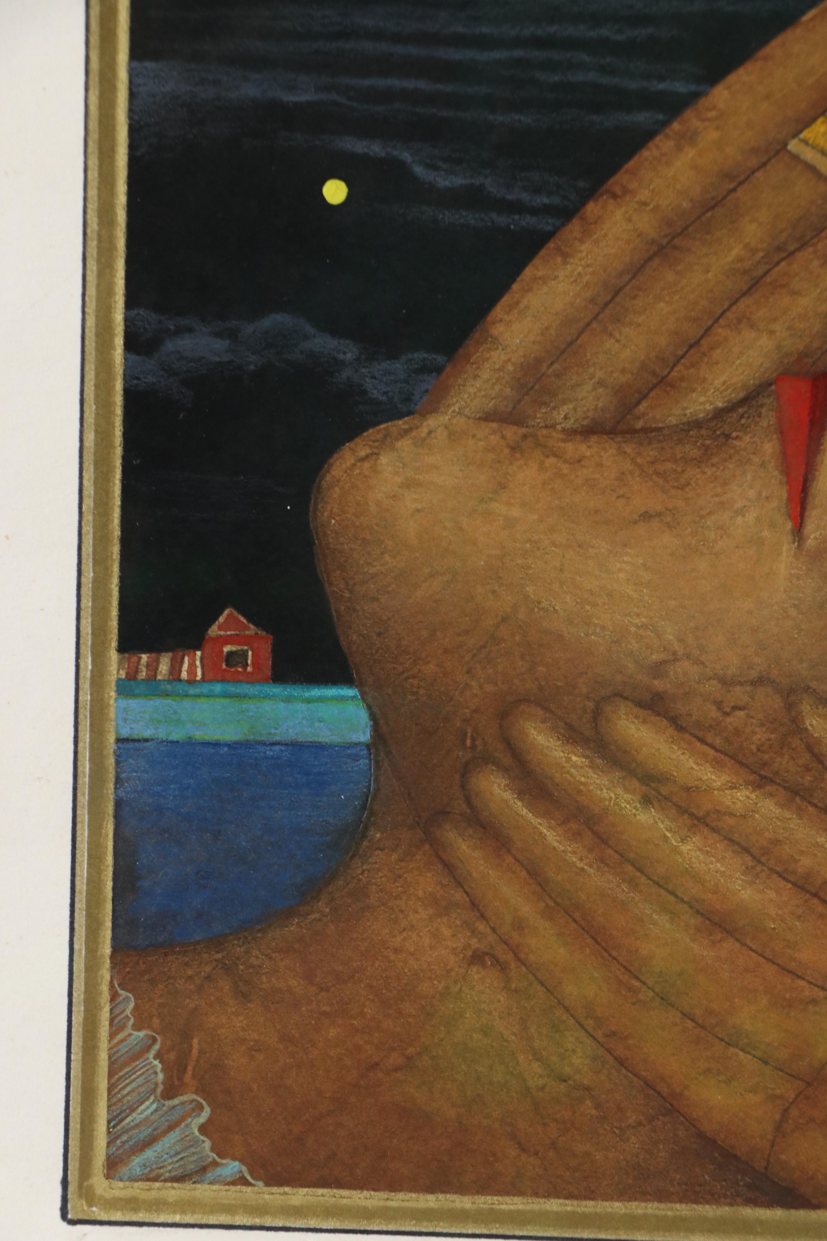 Andrei Gennadiev Hand-Colored Aquatint Etching "On the banks of the Neva"