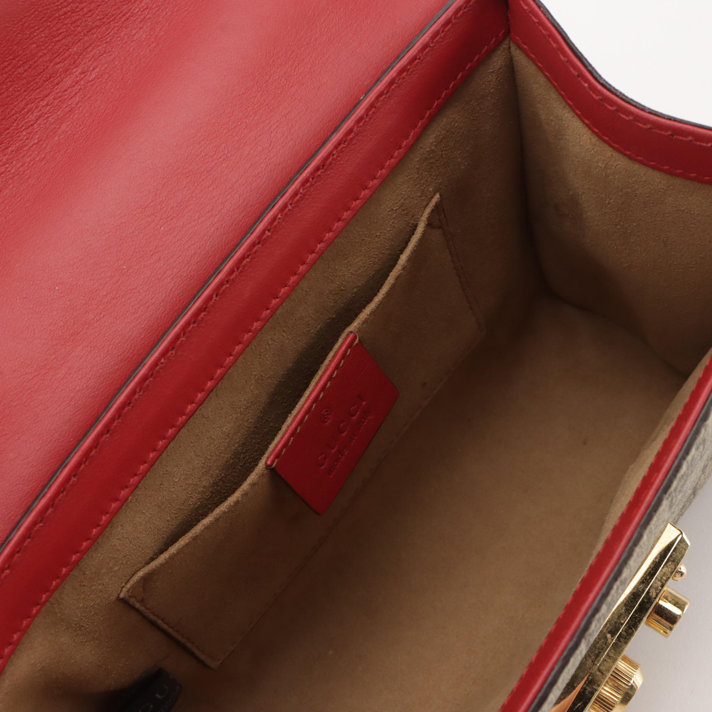 Gucci Padlock Shoulder Bag in GG Supreme Canvas and Bicolor Leather