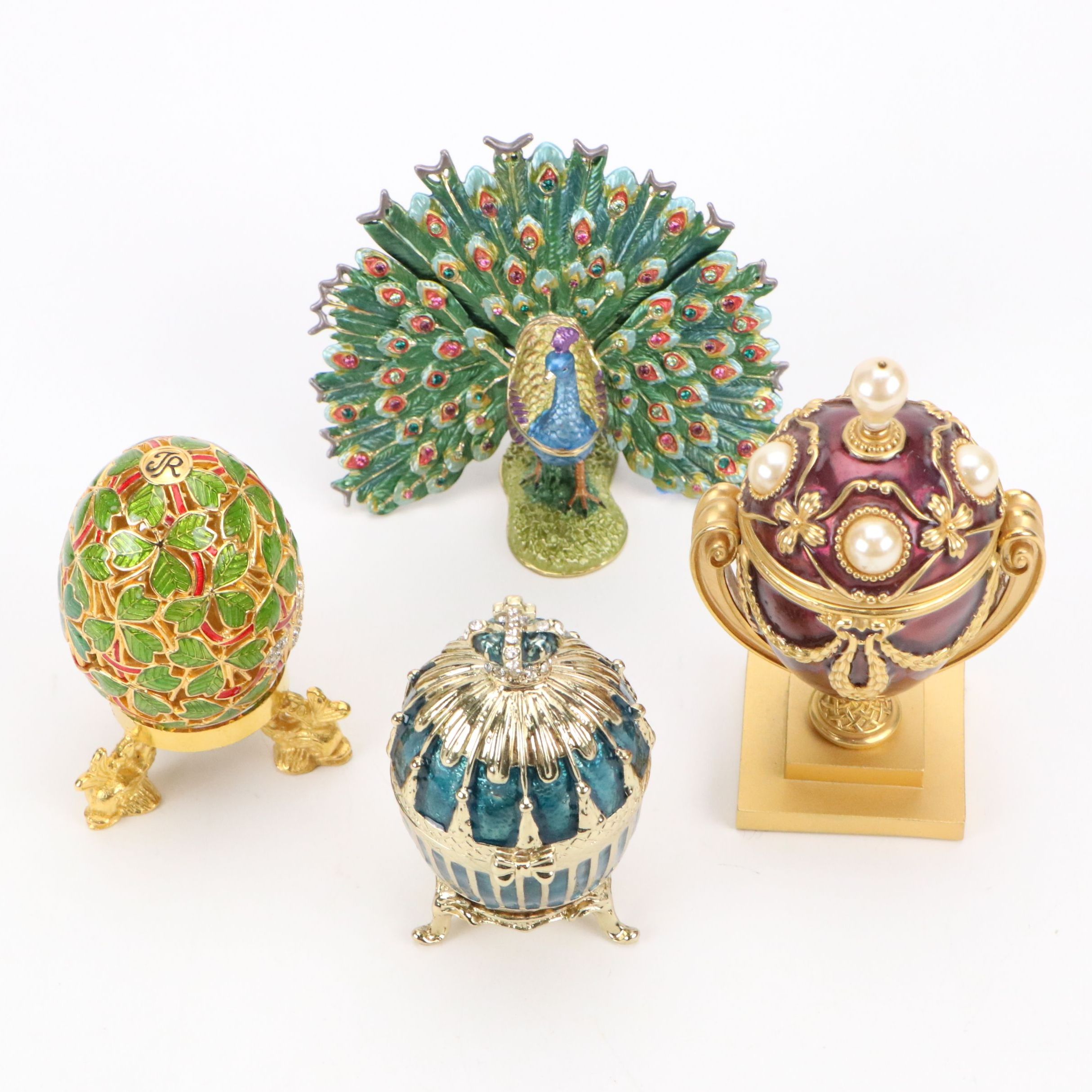 Joan Rivers with Other Enameled Egg and Peacock Boxes