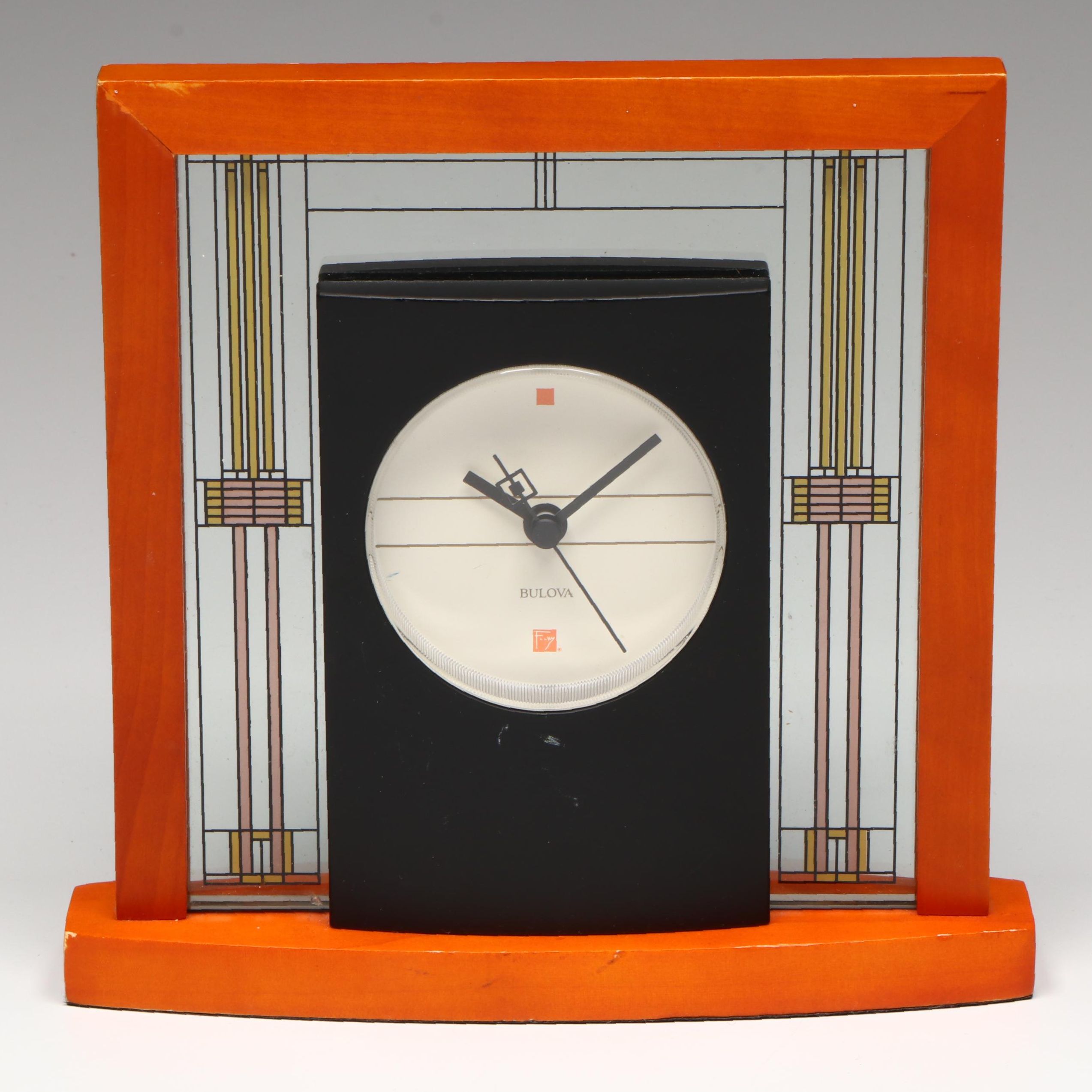 MCM Style Frank Lloyd Wright for Bulova Desk Clock