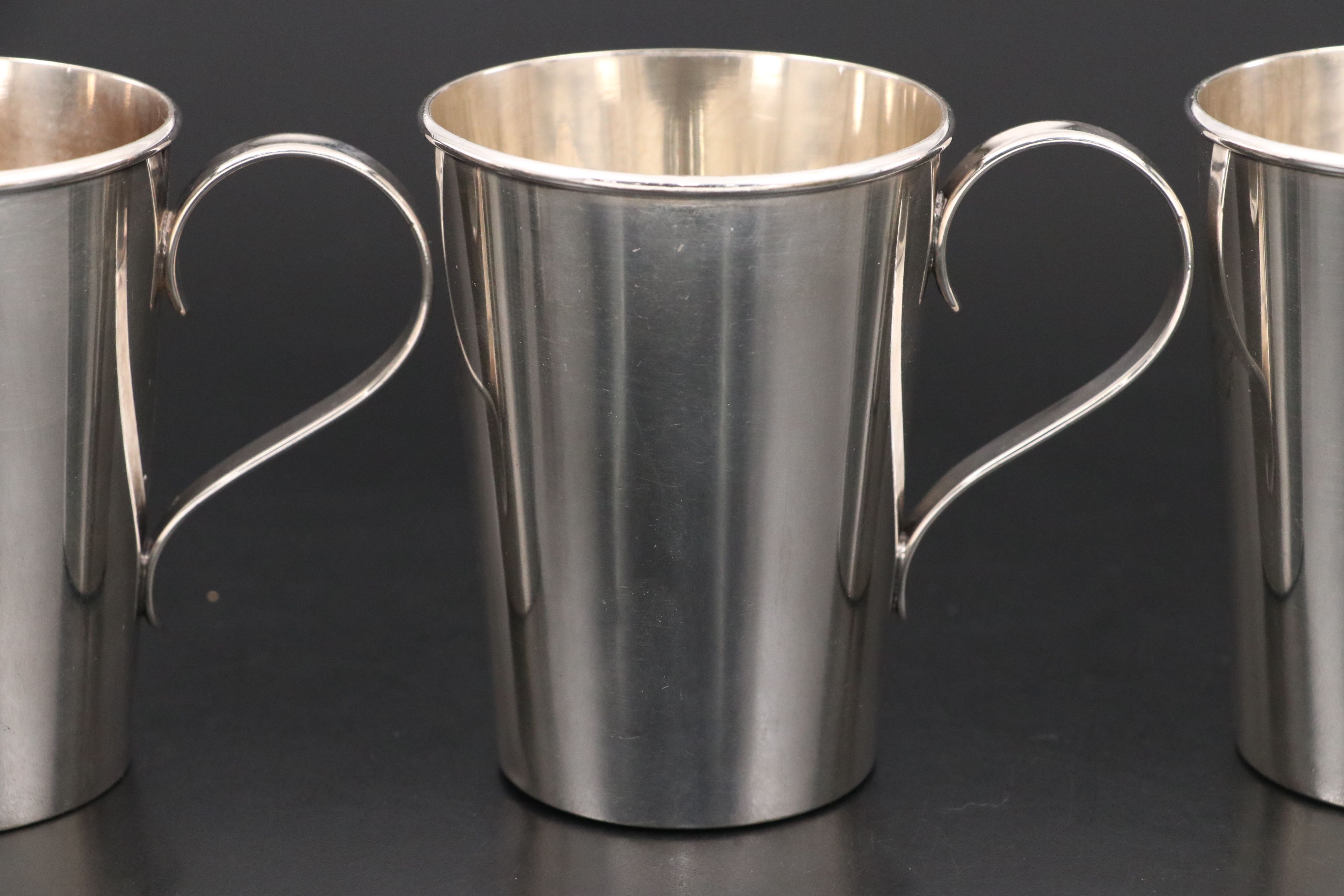 Irion & Girardet Engraved Silver Plate Cups, Late 19th/ Early 20th Century