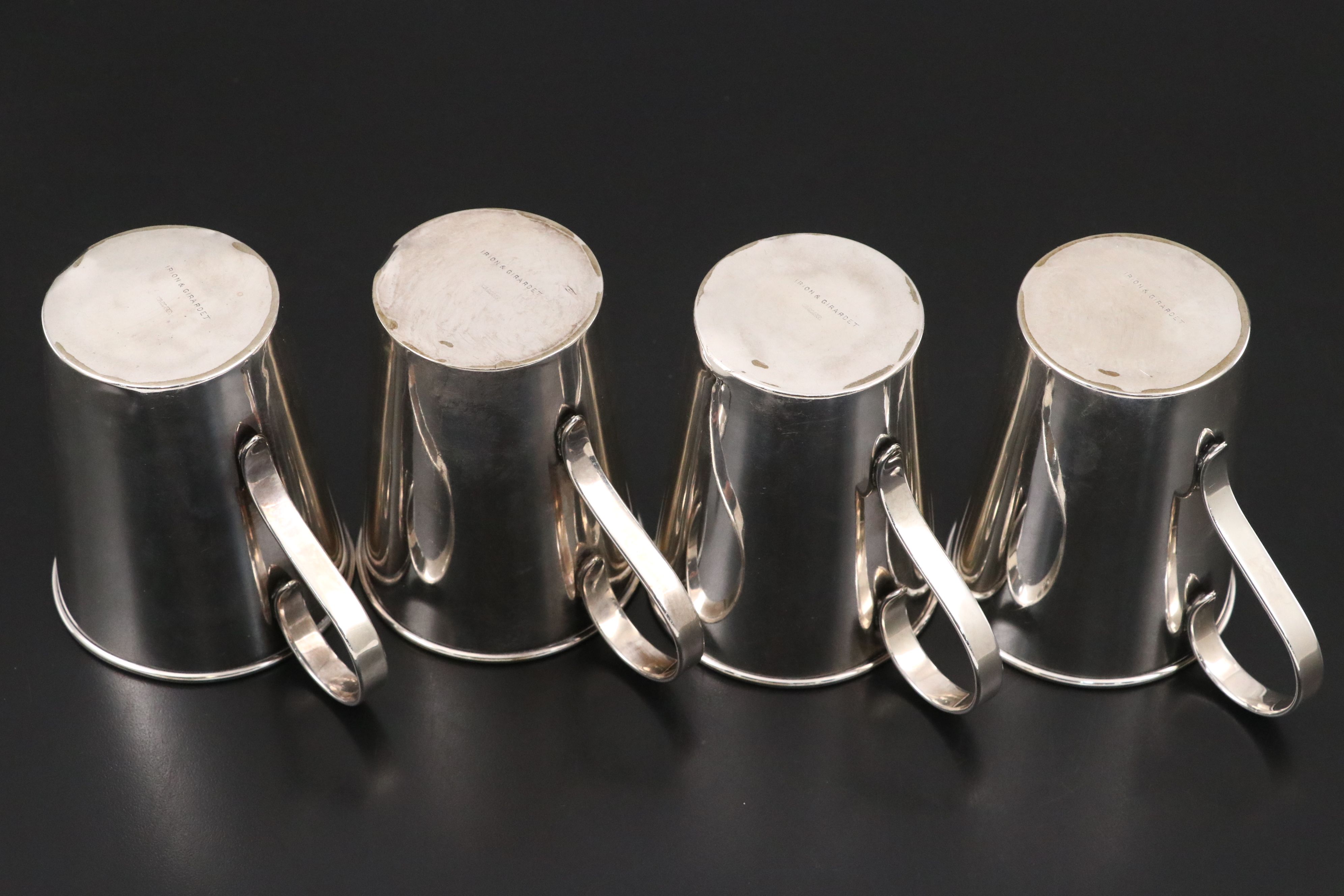 Irion & Girardet Engraved Silver Plate Cups, Late 19th/ Early 20th Century