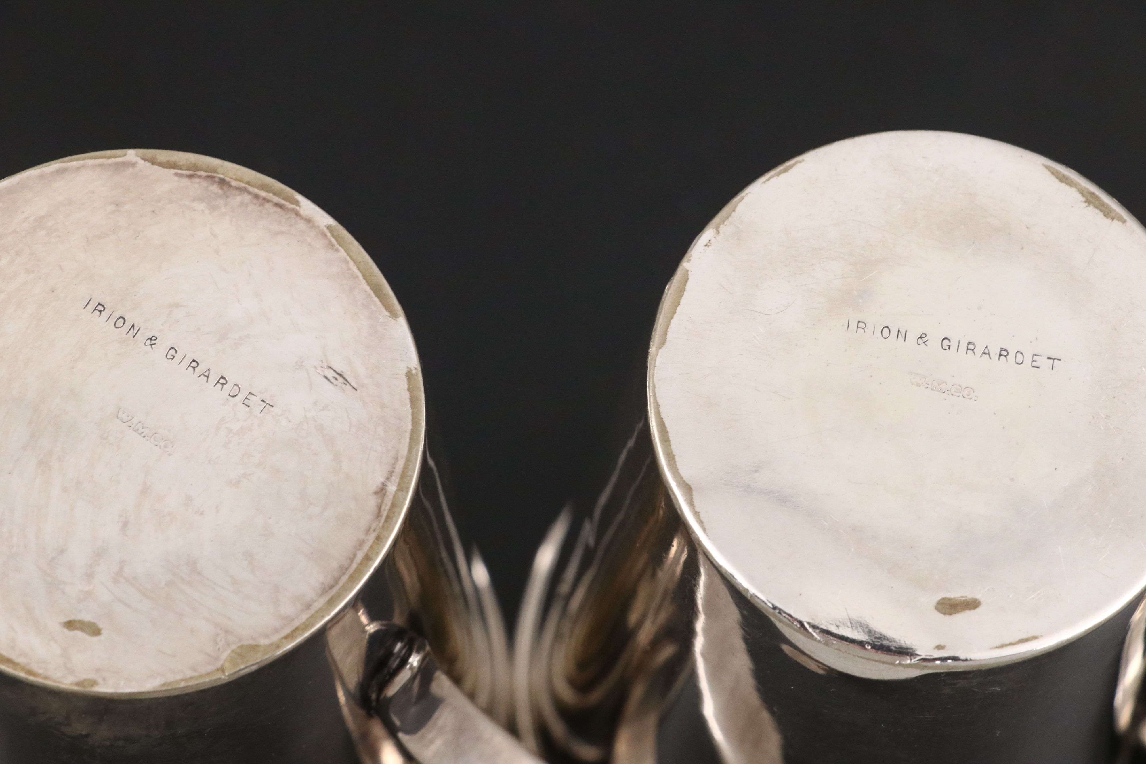 Irion & Girardet Engraved Silver Plate Cups, Late 19th/ Early 20th Century