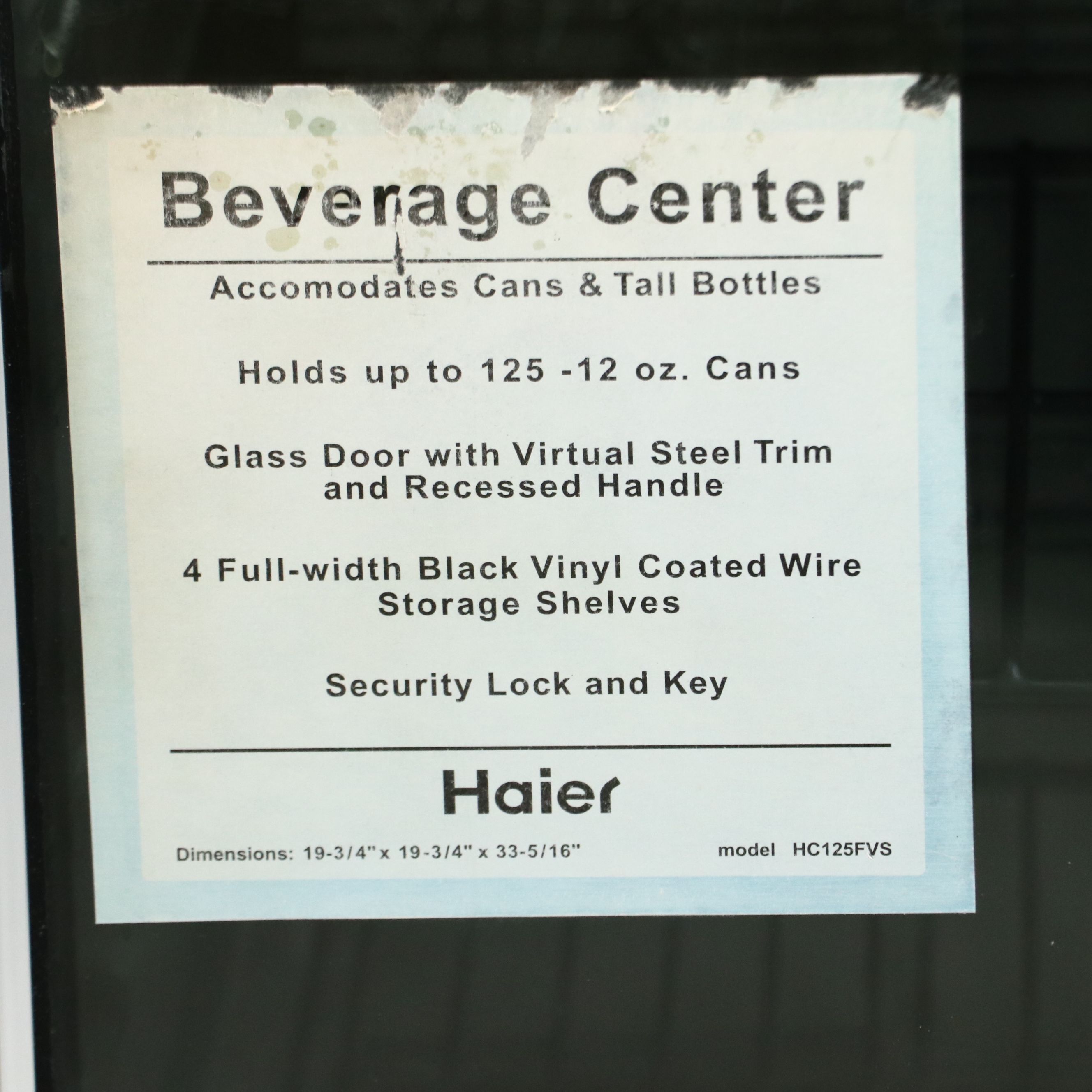 Haier Glass Door and Steel Trim Beverage Cooler