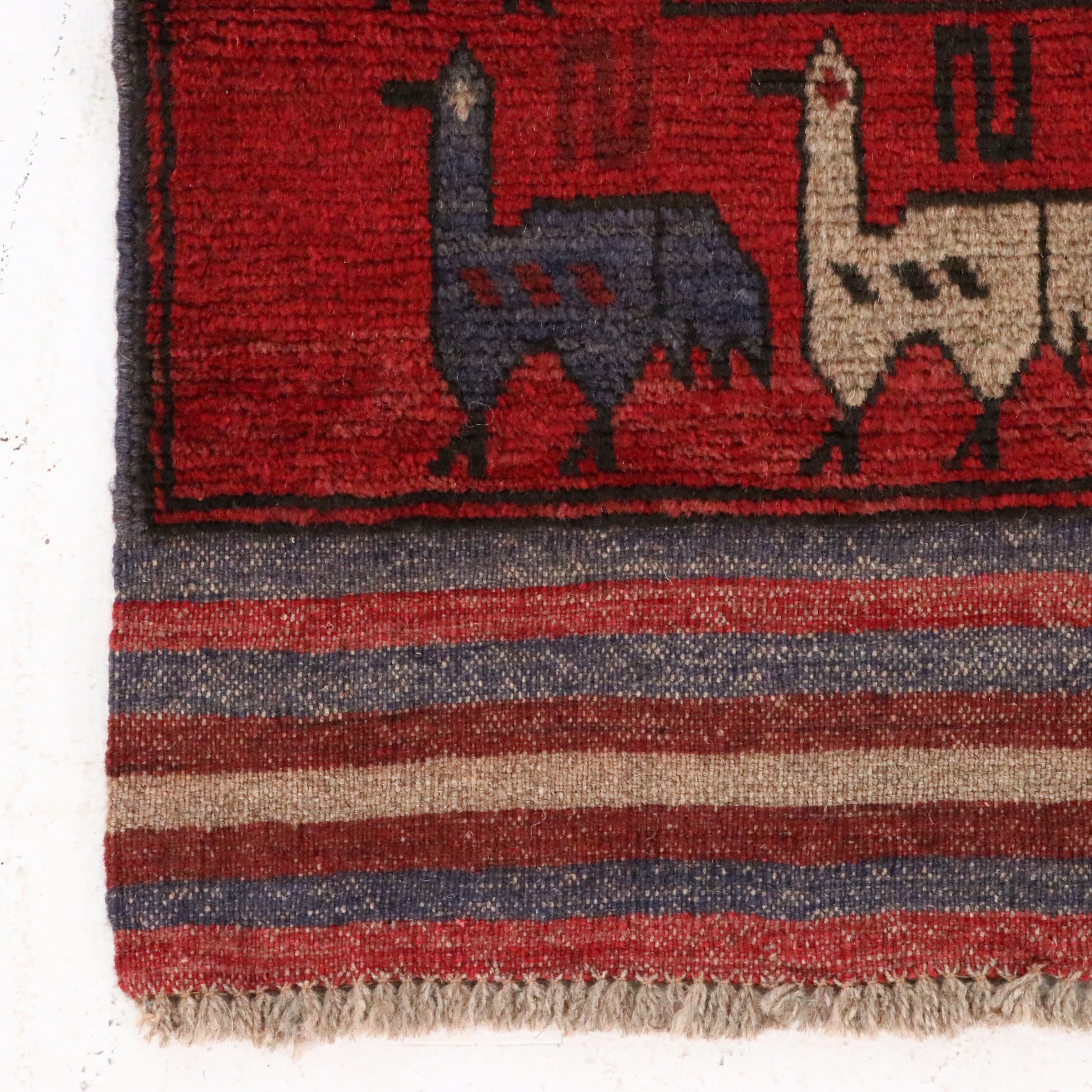 4'7 x 5'8 Hand-Knotted Afghan Pictorial Area Rug