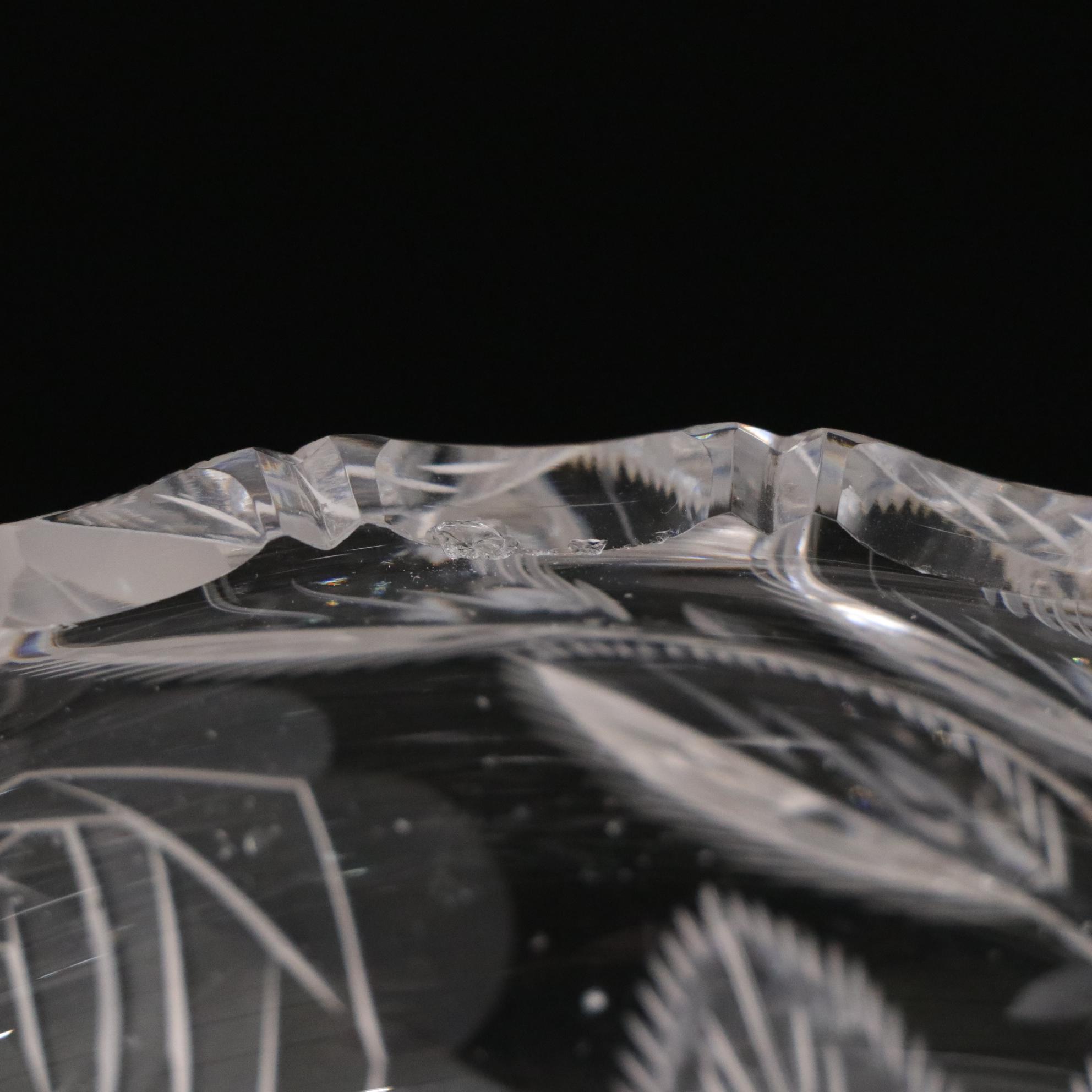 American Brilliant Style Cut Glass Rose Pattern Compote, 20th Century