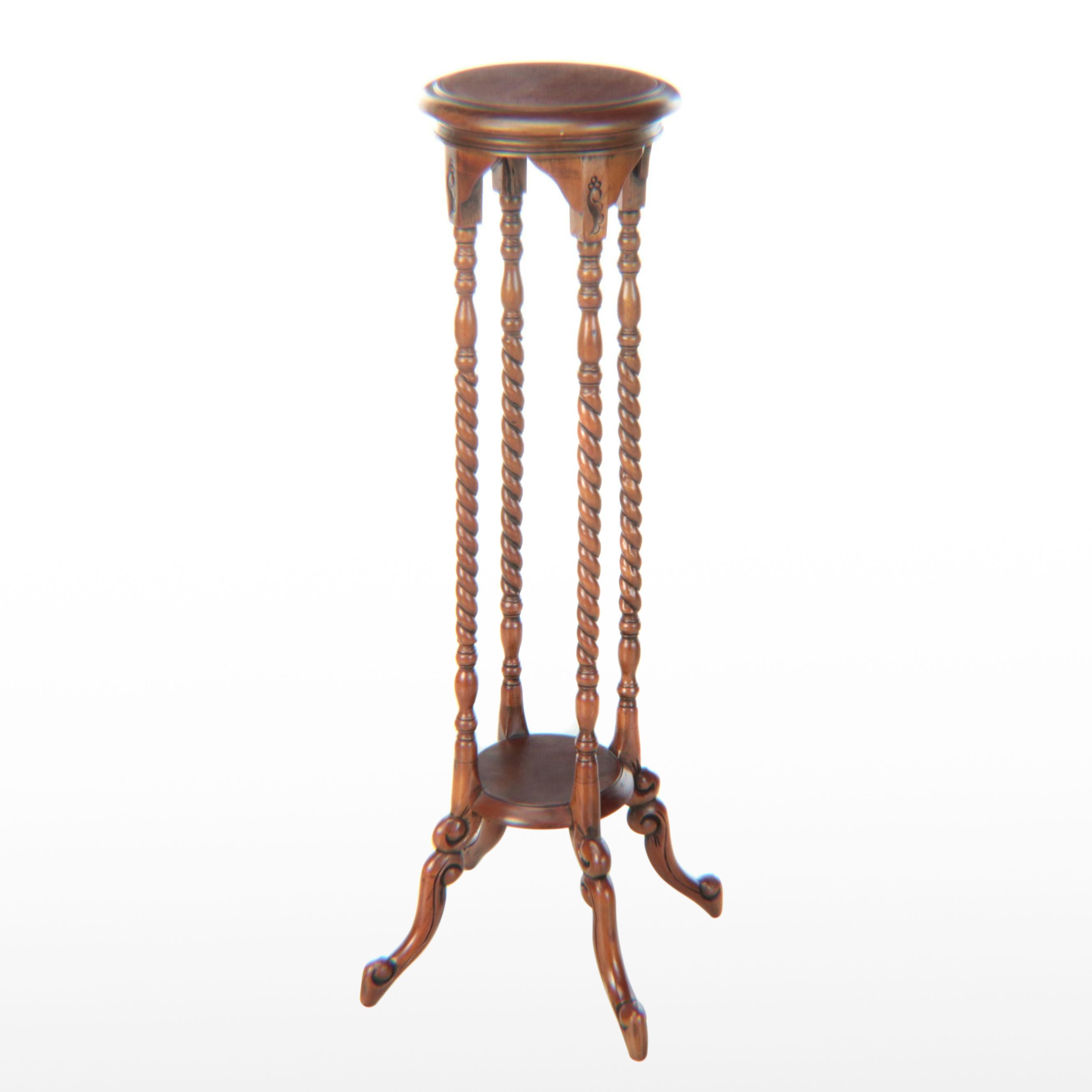 Wooden Barley Twist Plant Stand