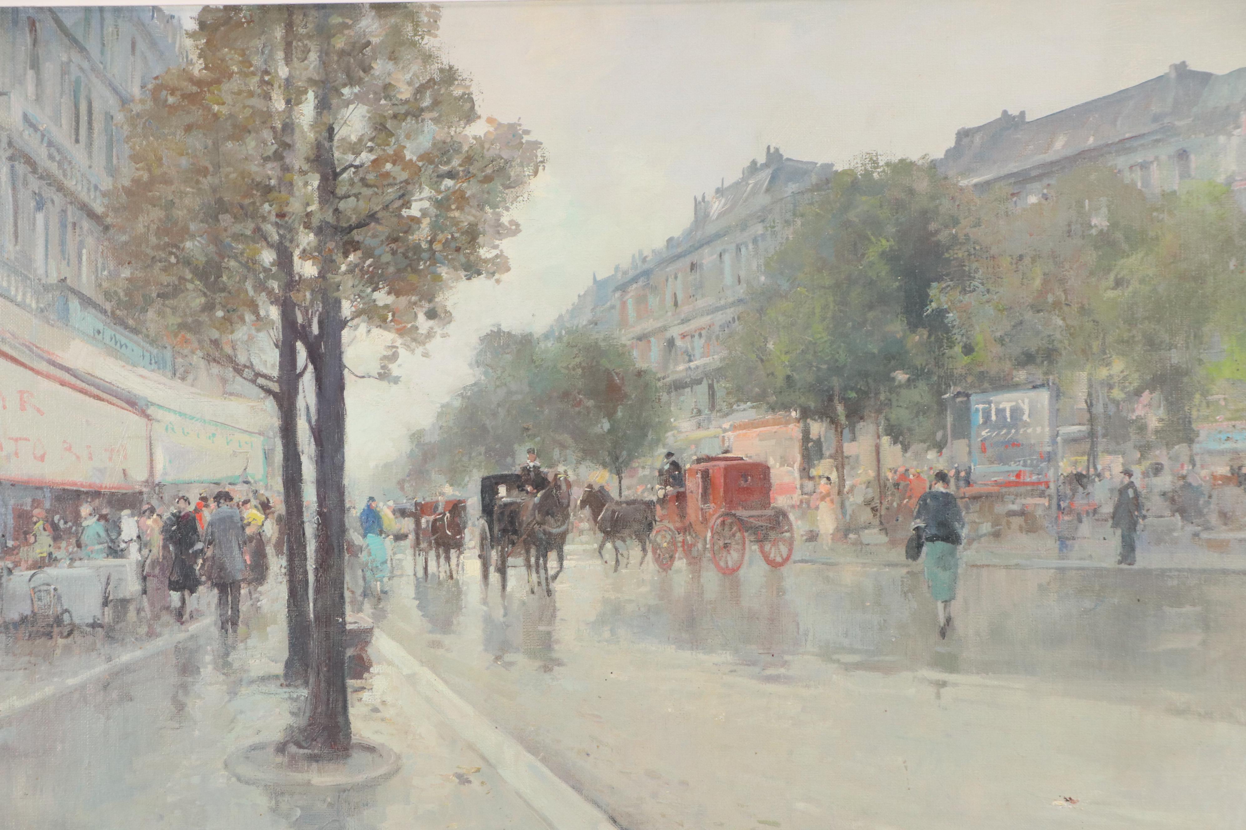 Borrelli Parisian Boulevard Oil Painting