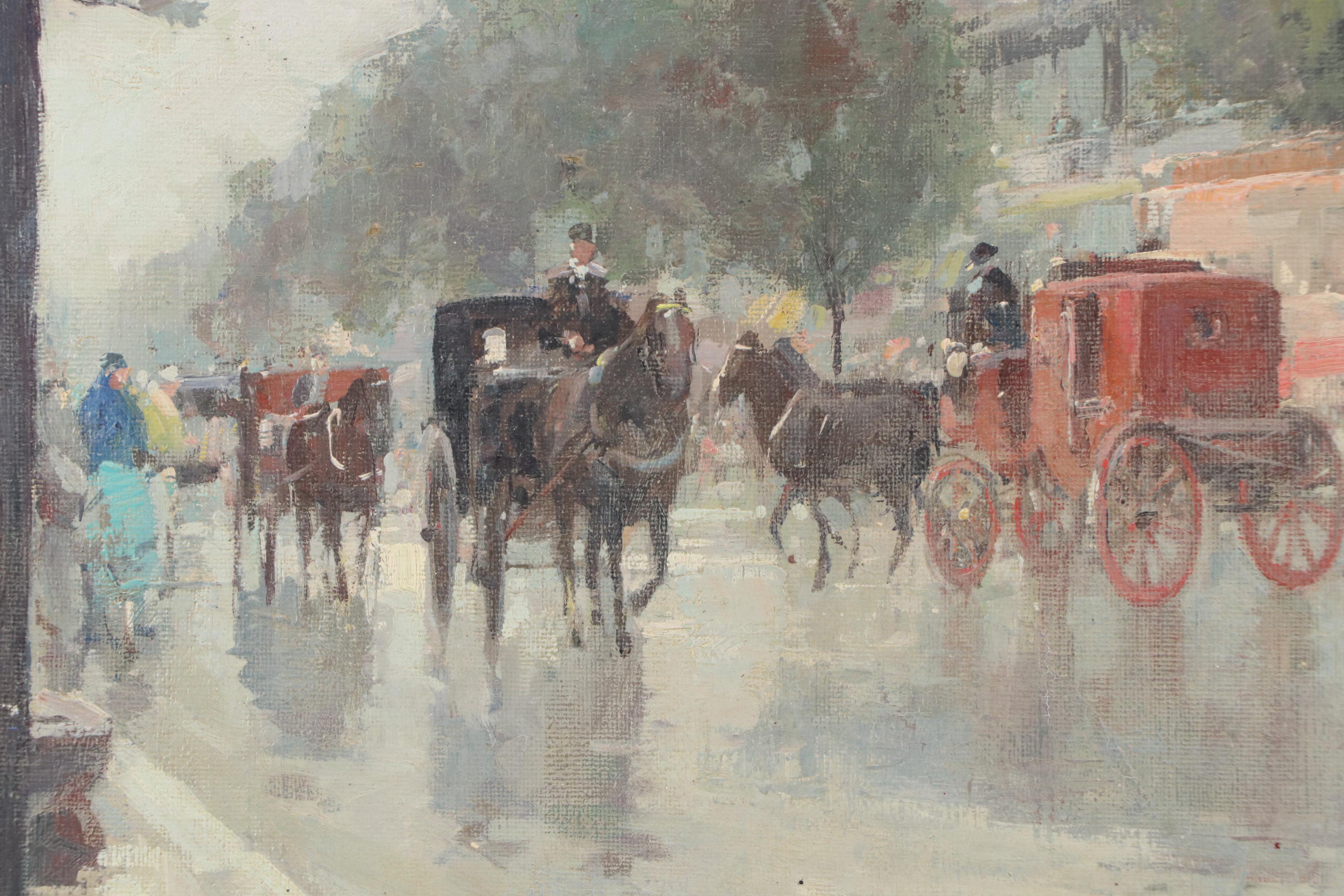 Borrelli Parisian Boulevard Oil Painting