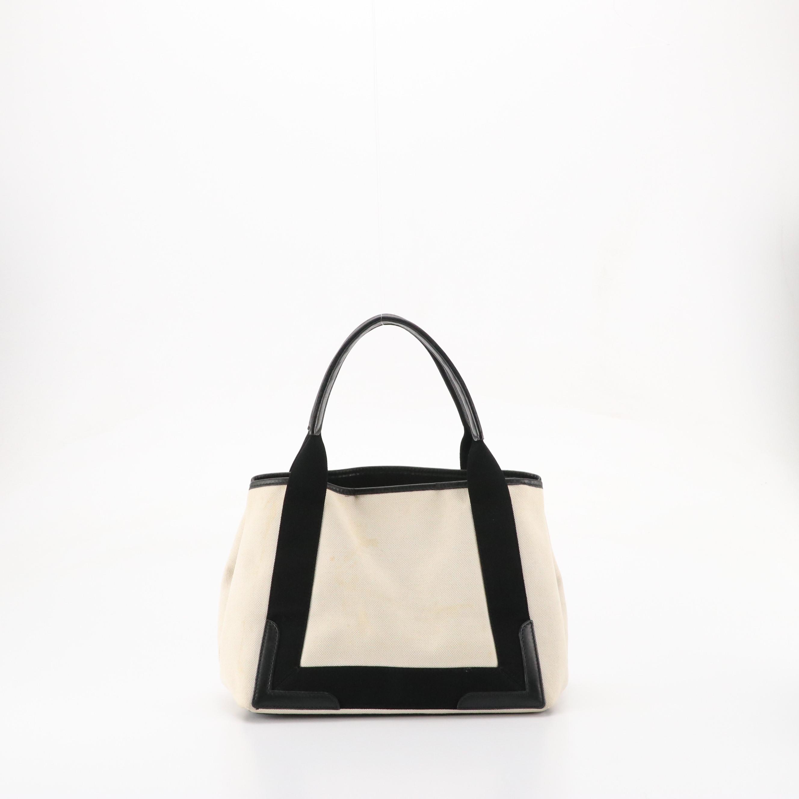 Balenciaga Canvas and Leather Tote with Zip Pouch