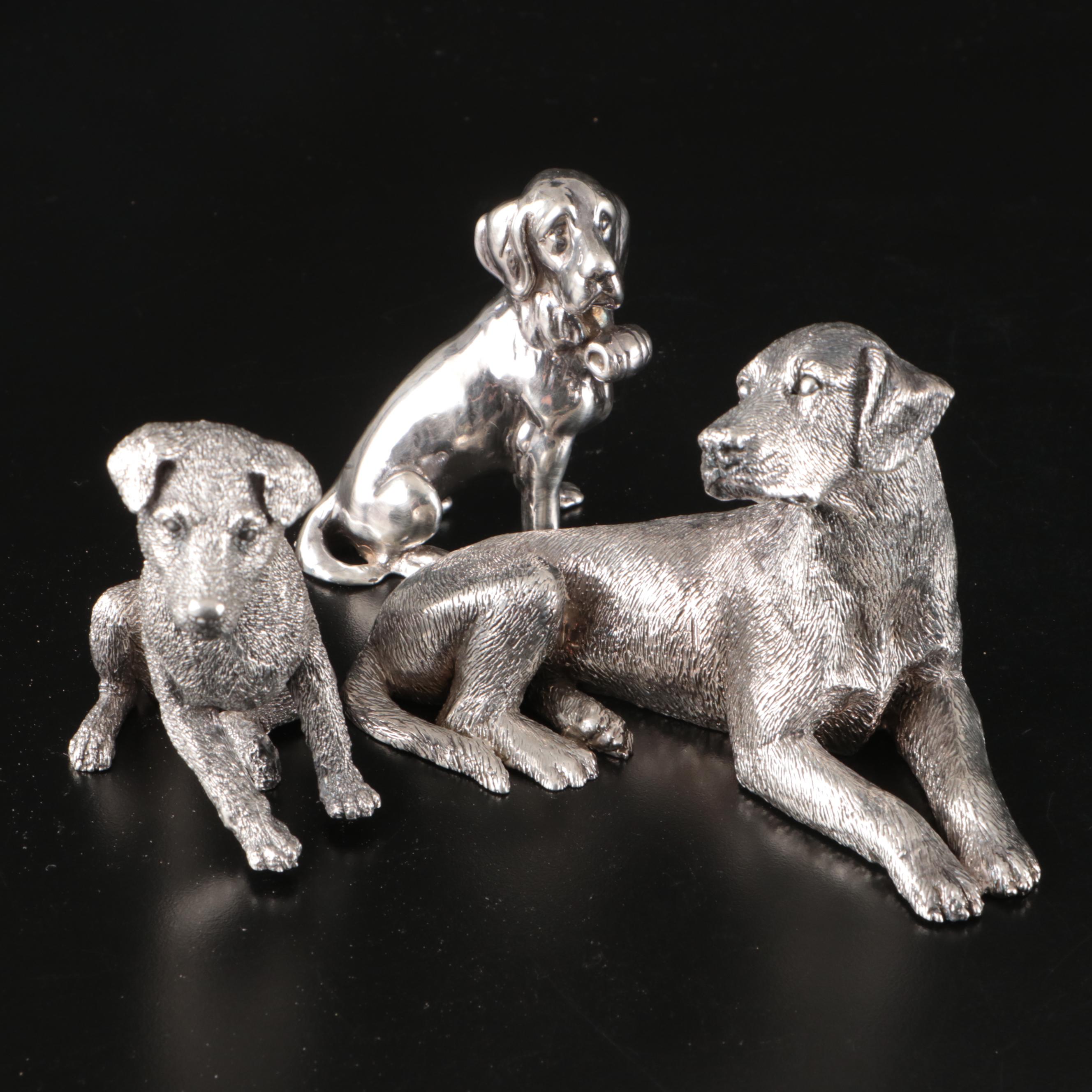 Cast Sterling Silver Dogs