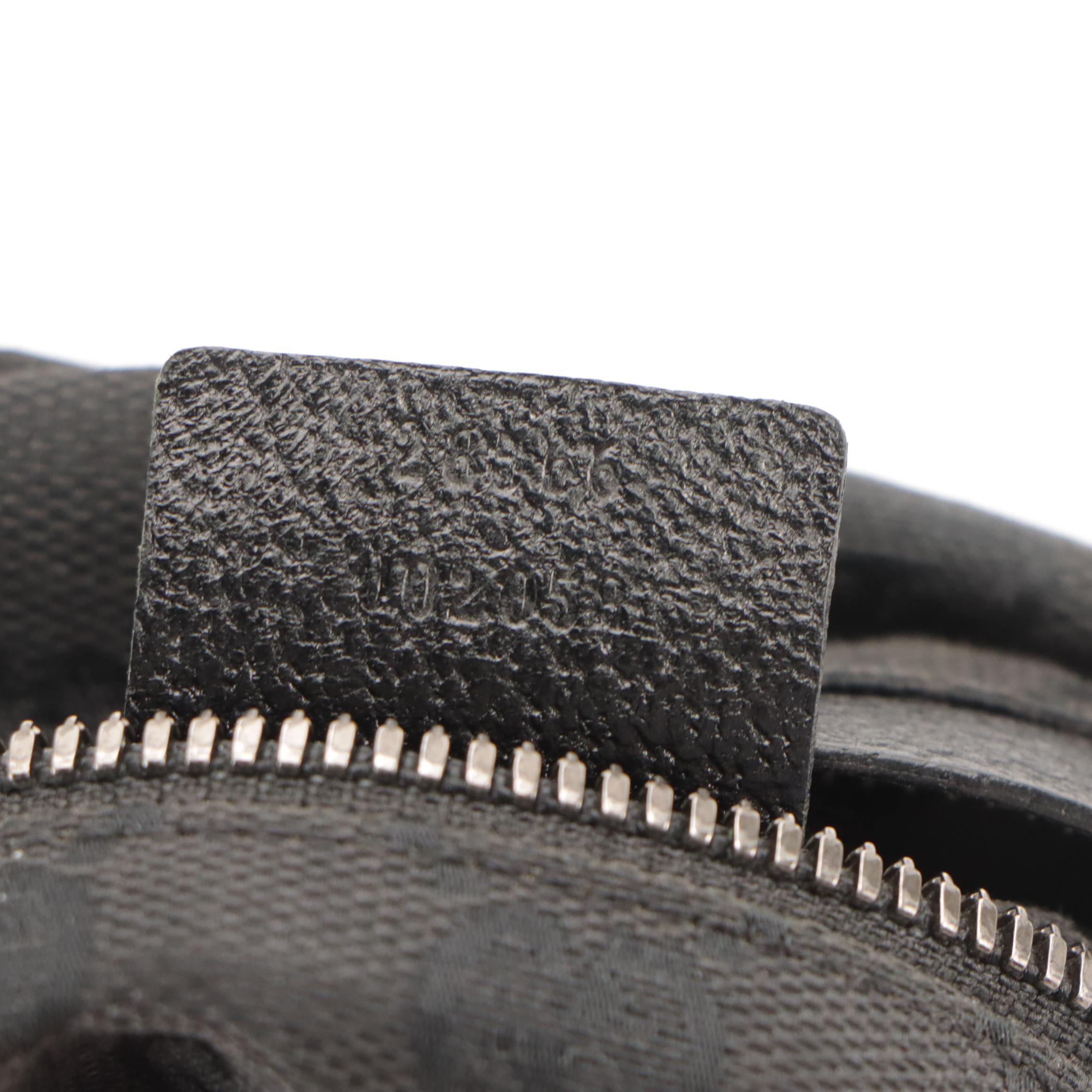 Gucci Double Pocket Belt Bag in Black GG Canvas and Leather