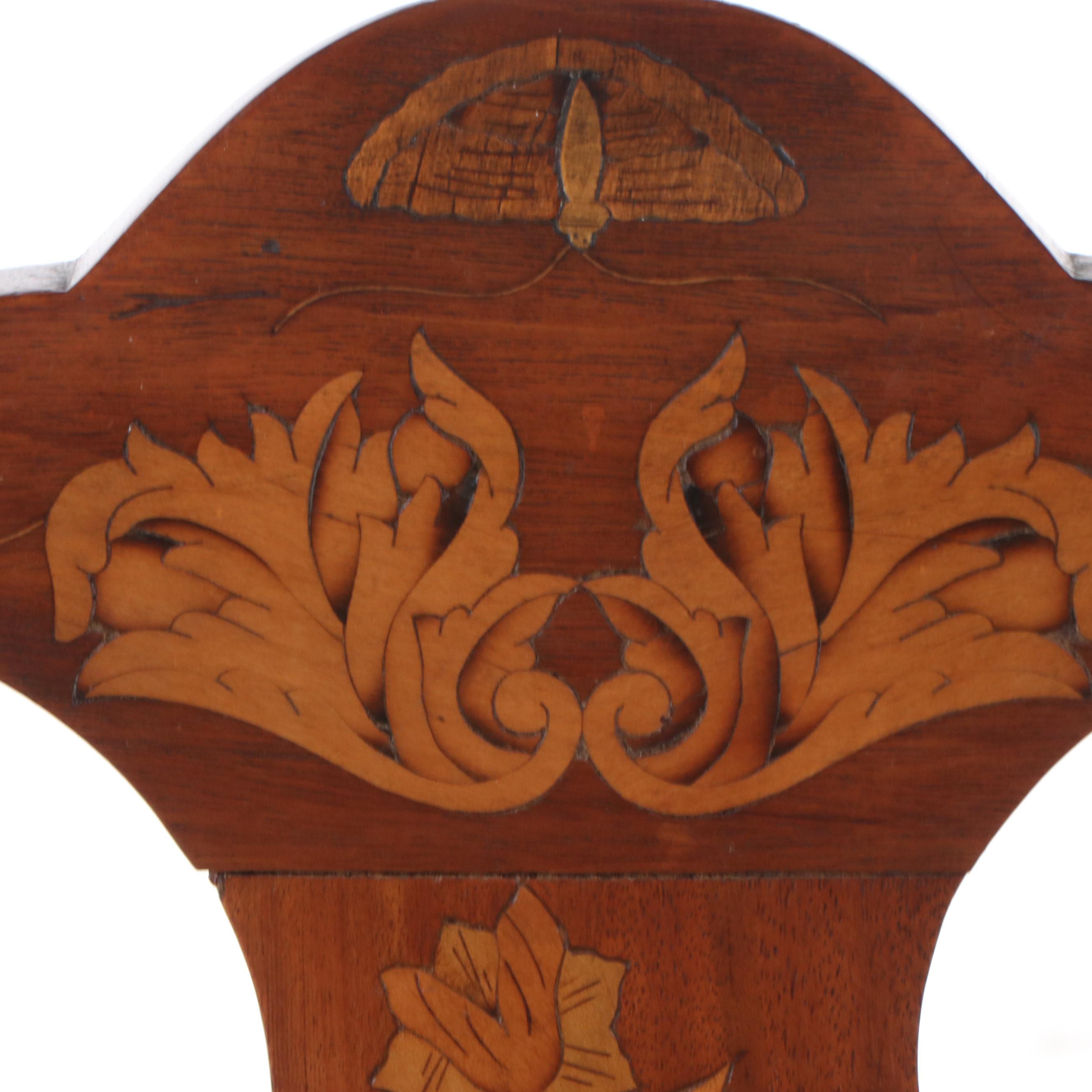 Dutch Baroque Mahogany Armchair with Floral Marquetry