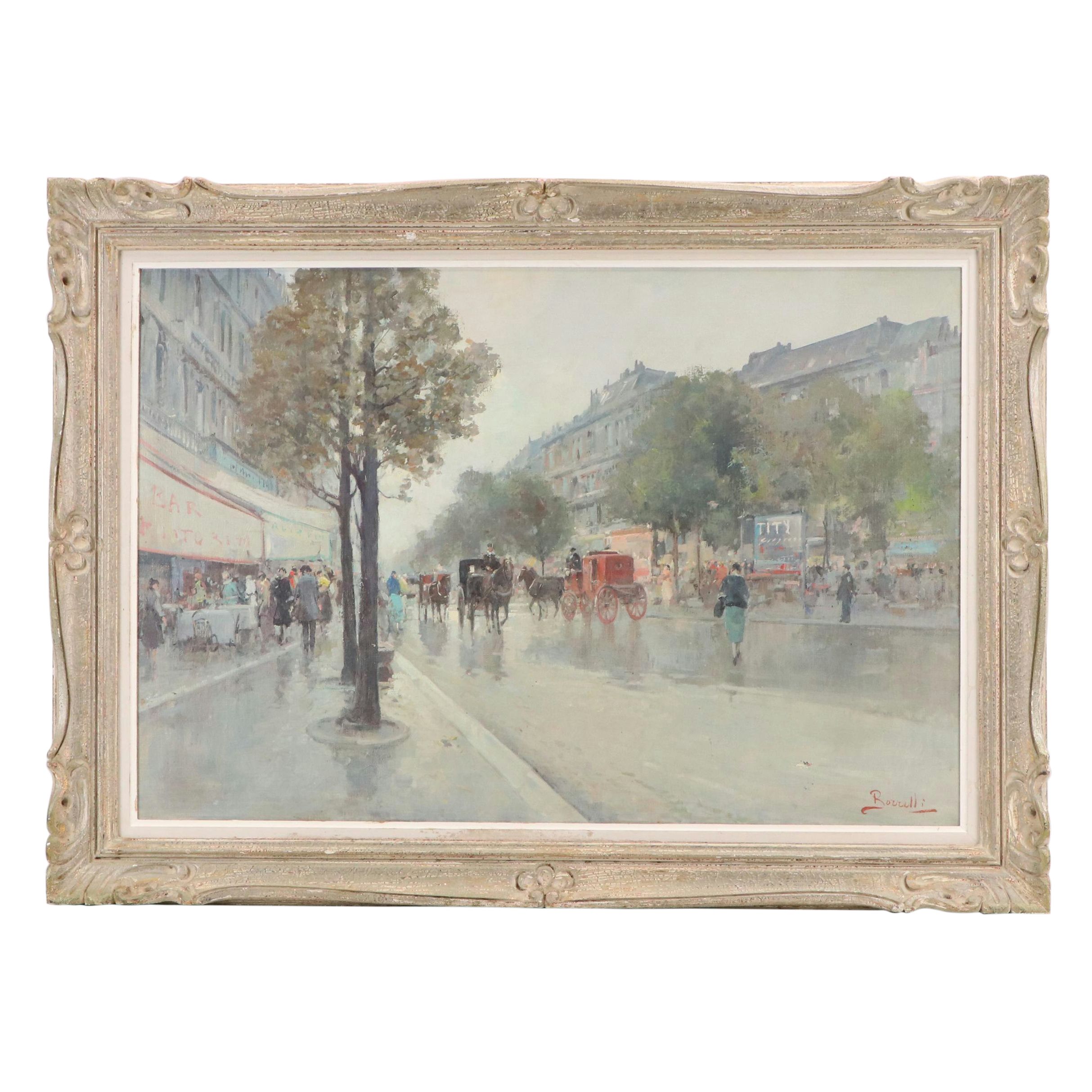 Borrelli Parisian Boulevard Oil Painting
