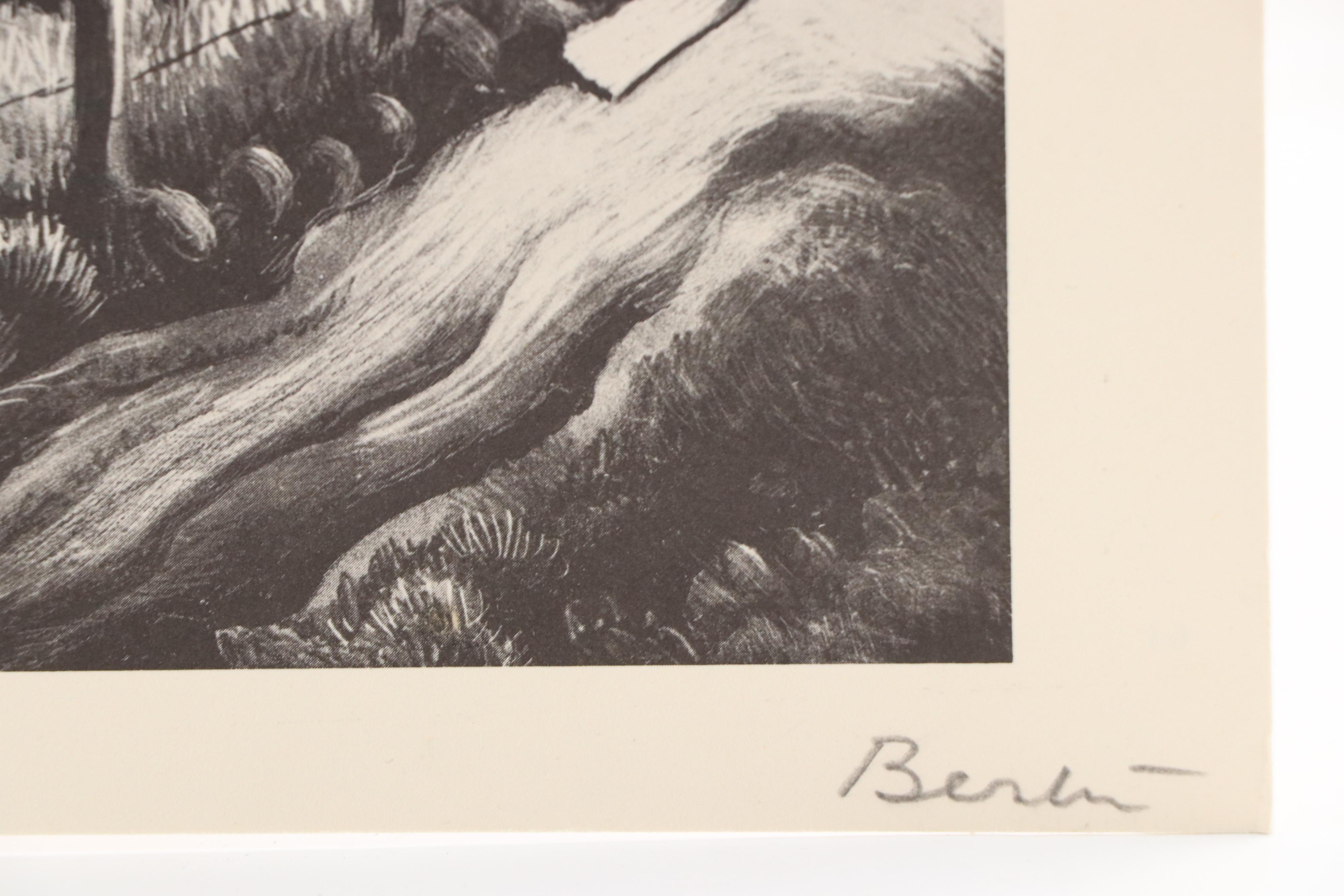 Thomas Hart Benton Pastoral Halftones "White Calf" and "Haystack"