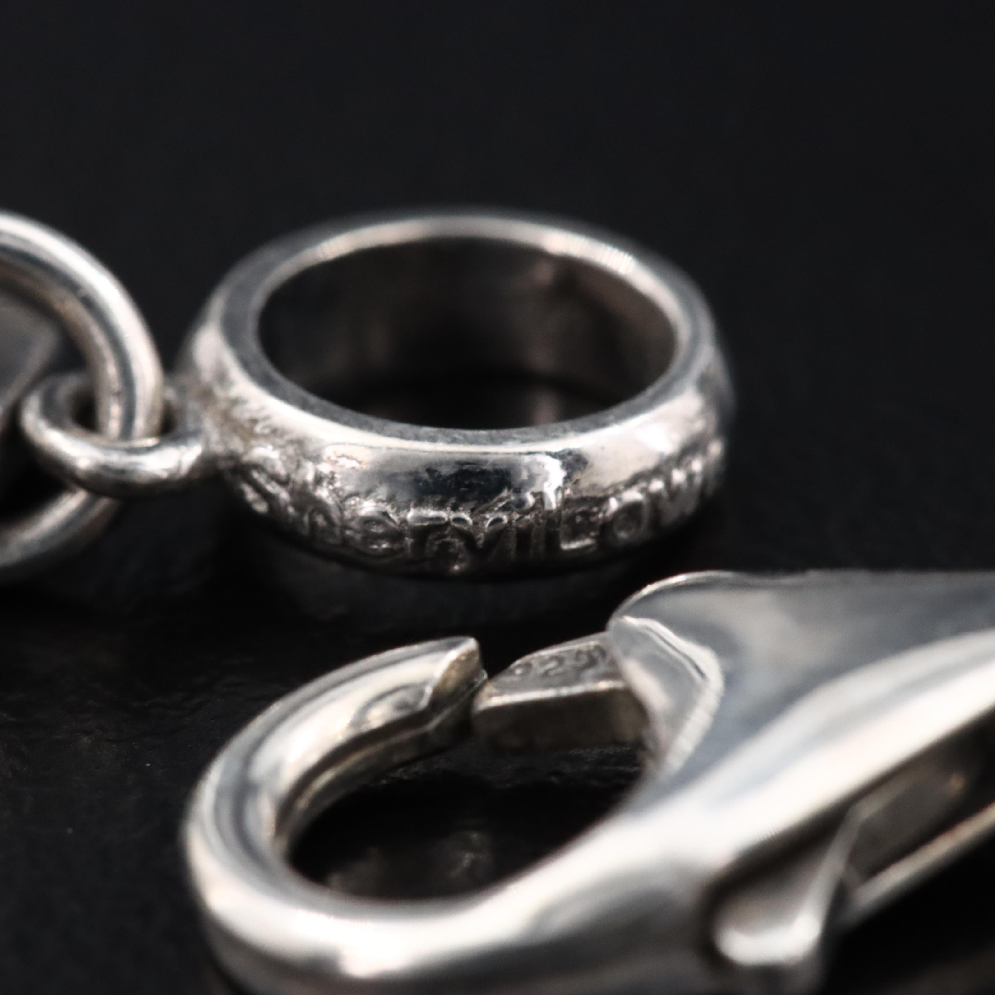 Sheryl Lowe Sterling Rectangular Link Necklace with Diamond Accents