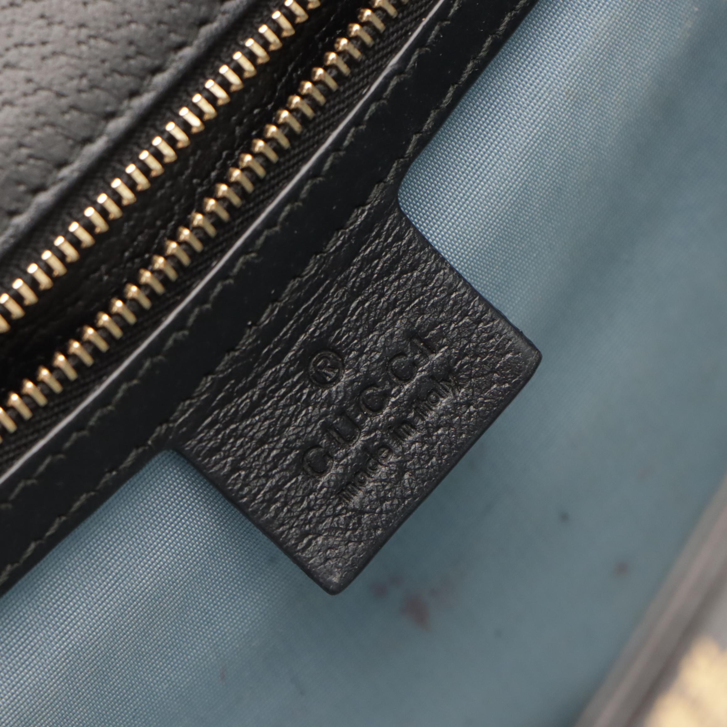 Gucci Bee and Star Print Leather Sylvie Crossbody Bag